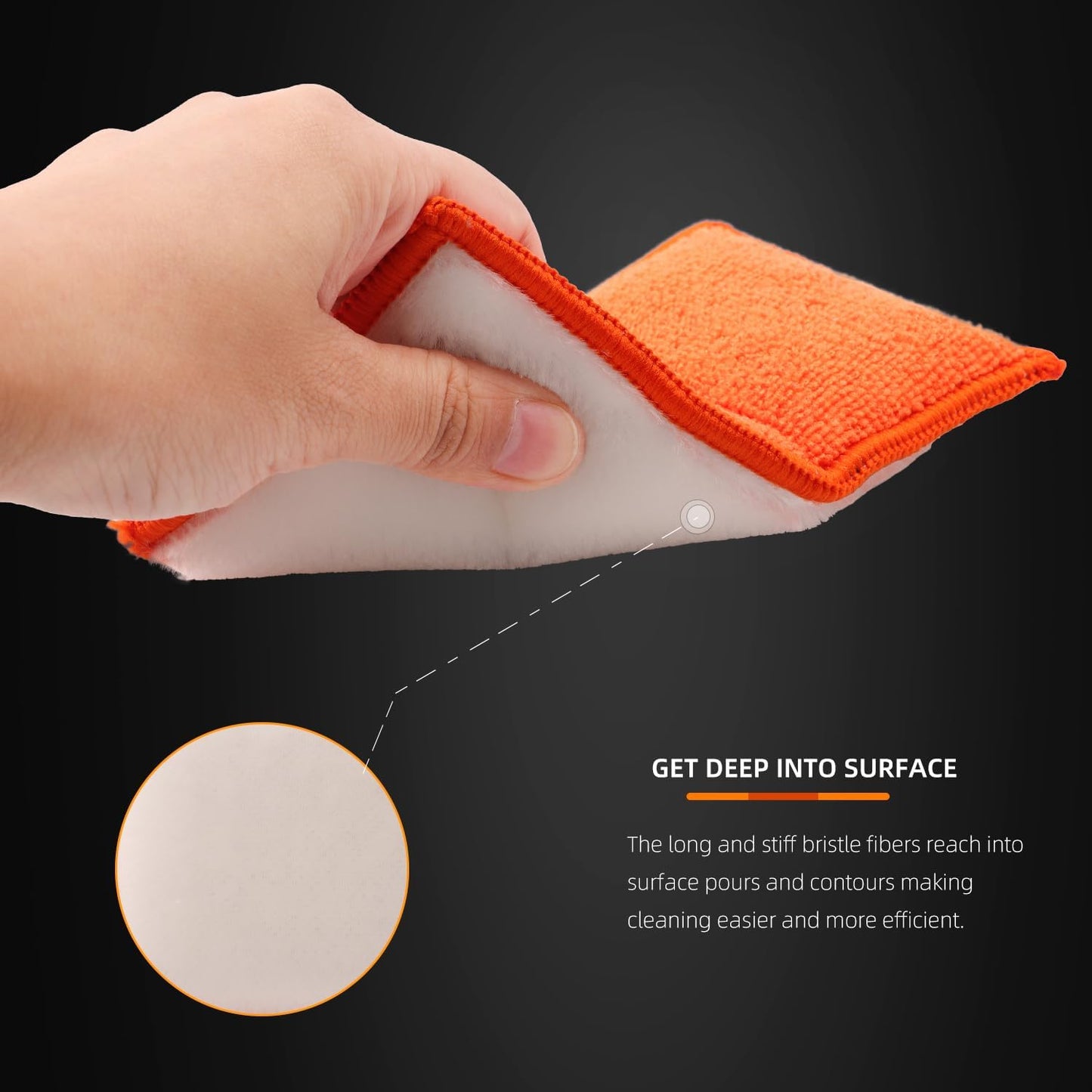 SPTA Car Interior Scrubbing Sponge, 8Pcs Scrub Ninja, Microfiber Car Wax Applicator, Car Wash Sponges for Car, Boat, Wood, Marble and Motorcycle, 6in x 3.3in x 0.8in