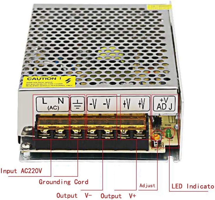 Velain 5V 5A Supply,25W Power Universal Regulated Switching Power Converter Adapter Transformer for LED Strip