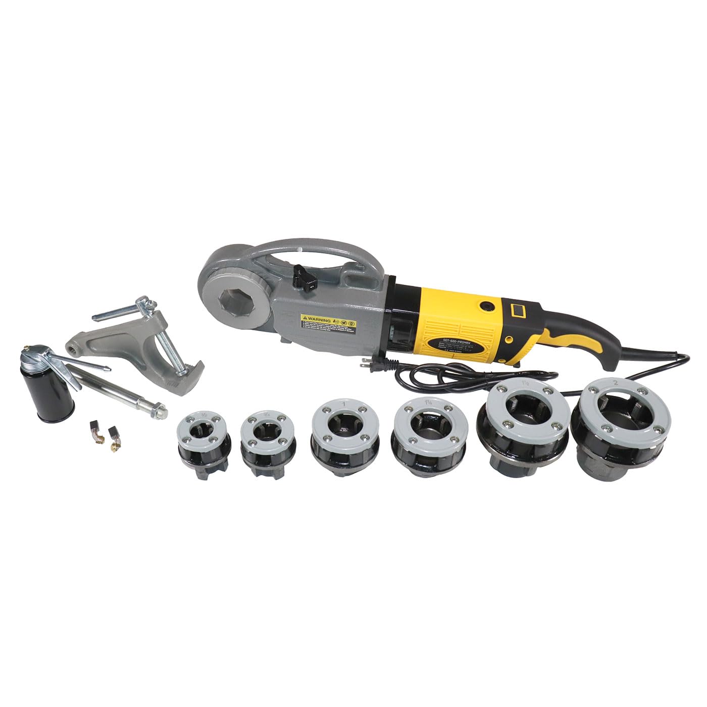 Steel Dragon Tools 600 PRO MAX 1/2 in. - 2 in. Handheld Power Pipe Threader fits RIDGID 11-R NPT Pipe Threading Die Heads with Carrying Case
