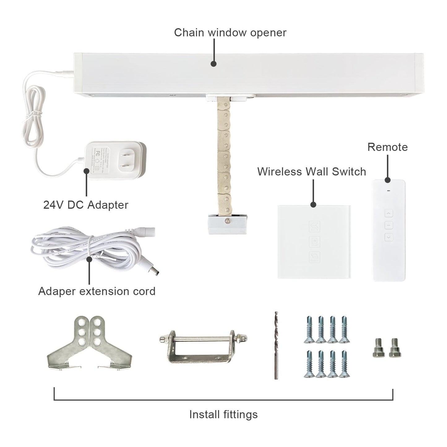 Olideauto Smart WiFi Window Opener TUYA APP Control, Phone App Control Electric Open Window with 19-4/5'' Running Trip