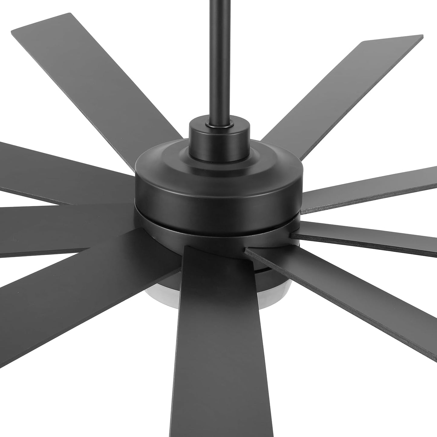 LEDLUX 84" Ceiling Fan with Light, 6-Speed Remote Control, Reversible DC Motor, Modern 9 Plywood Blades Black with 4.5"/12"/24" Downrods for Home or Commercial, Living Room/Restaurant