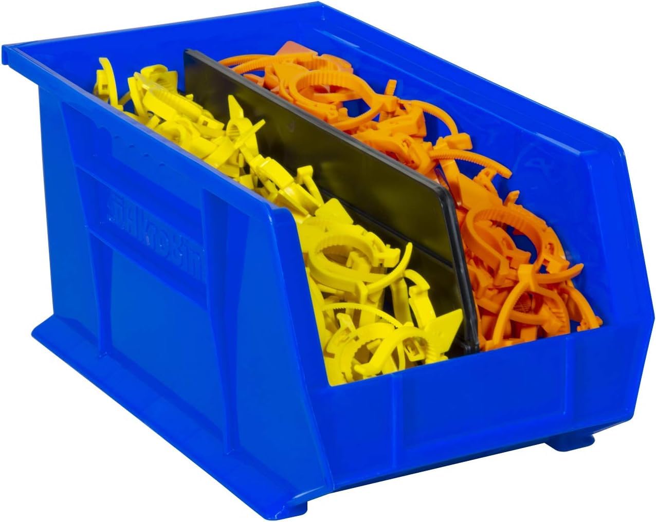 Akro-Mils 30240 AkroBins Plastic Storage Bins, Space-Saving Stackable Bins for Garage, Pantry, Craft Organization, 15 x 8 x 7 inches, Blue, 12-Pack