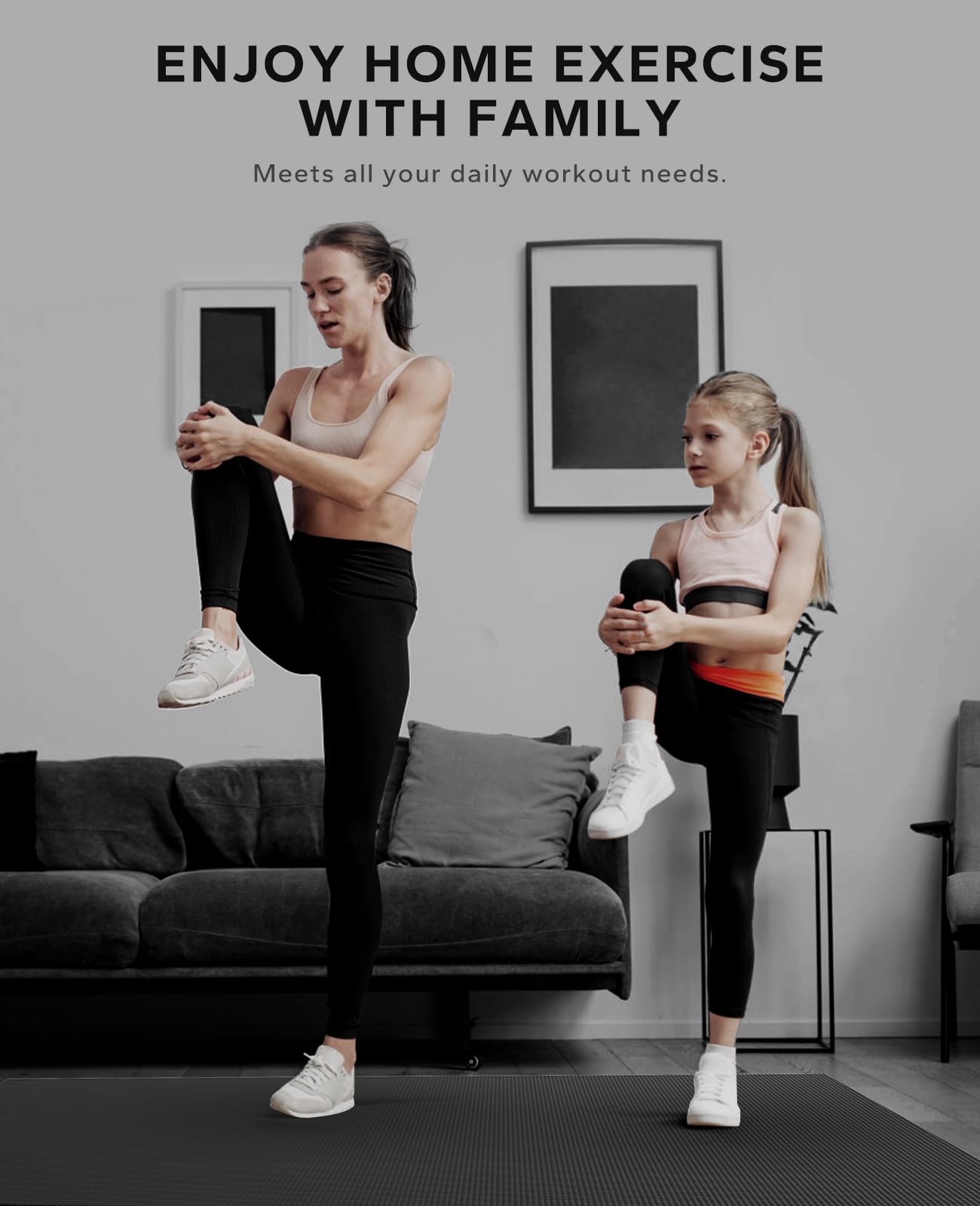 HAPBEAR Extra Large Exercise Mat - 7'x5'x8mm (1/3 Inch), Non-Slip, Ultra Durable, Thick Workout Mat for Home Gym Flooring Cardio, Yoga, Fitness, High-Density, Shoes-Friendly