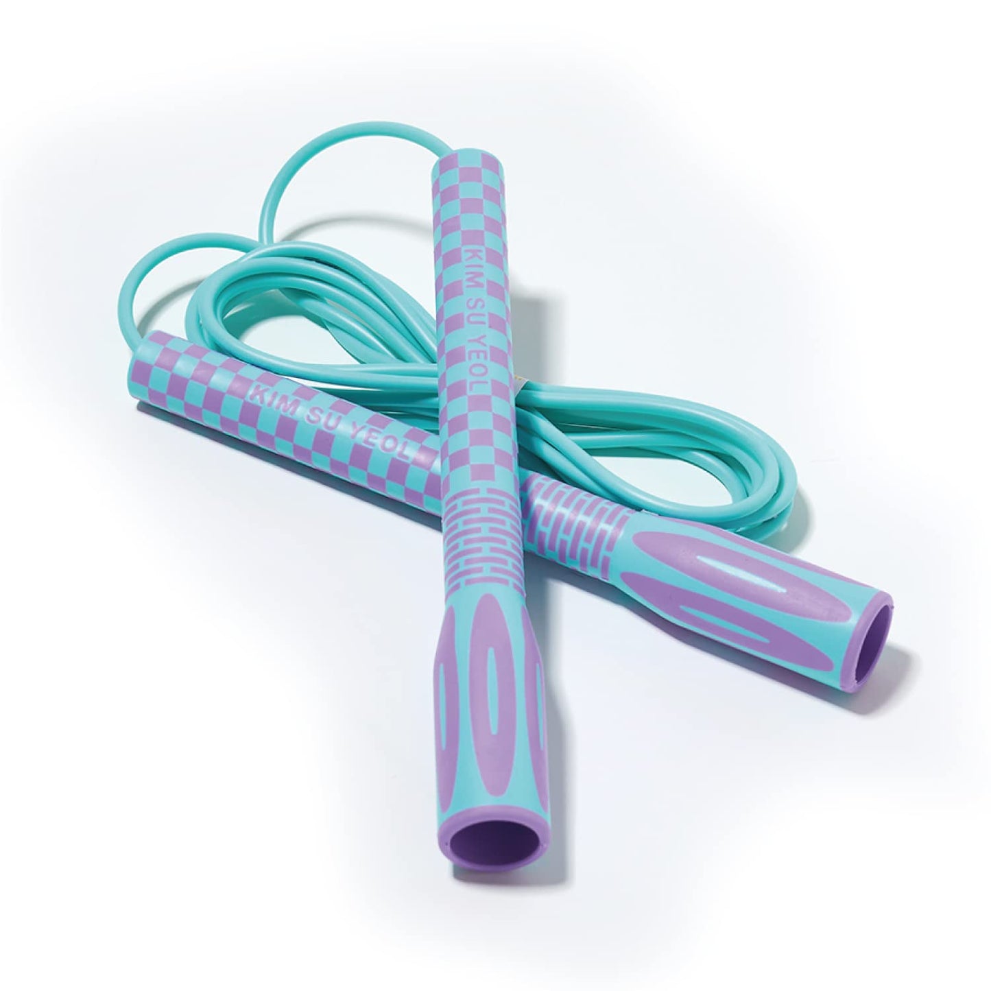 Skipping Jump Rope for Fitness Workout - Light Weight, Adjustable, Tangle Free, Excellent line control for Cardio Boxing, CrossFit, Training Exercise All Ages and Gender ( Special Luxury, KA-220, Made in Korea) (Mint-Blue)