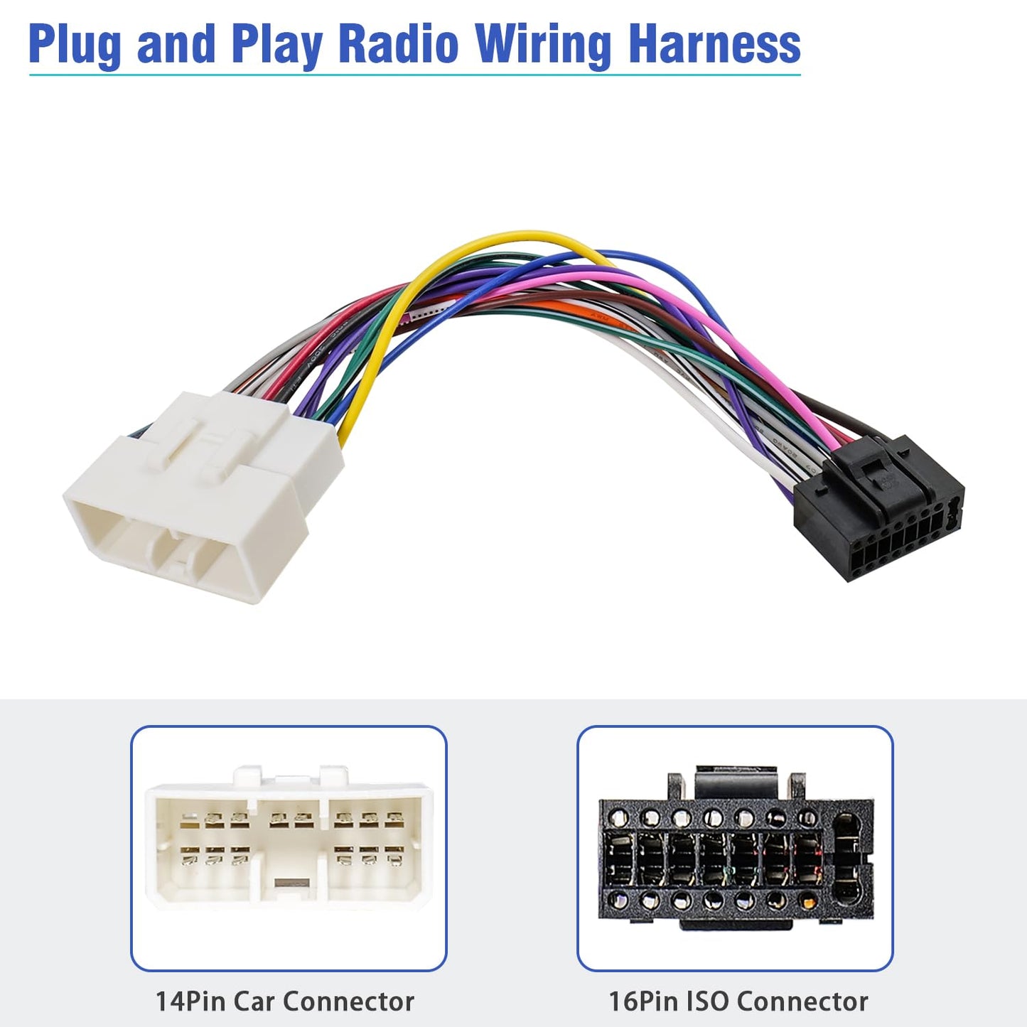 16Pin-14Pin Android Radio Wiring Harness Replacement for Subaru Outback Forester Liberty Legacy Impreza WRX,Aftermarket