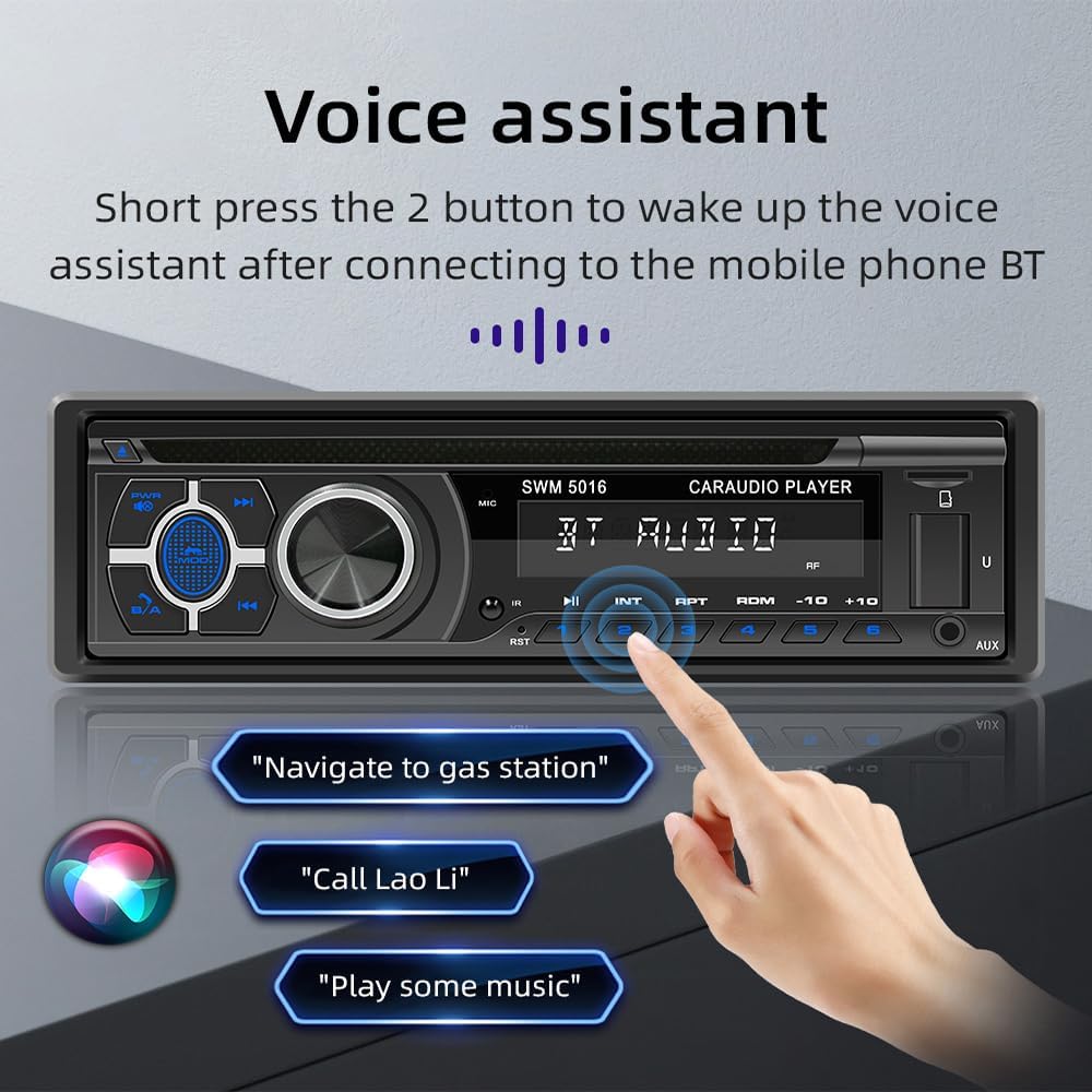 WEPARTICULAR Player,MP3 Single Din Car Stereo CD DVD USB Music Unit Car Radio,Support Bluetooth FM/RDS/USB/AM