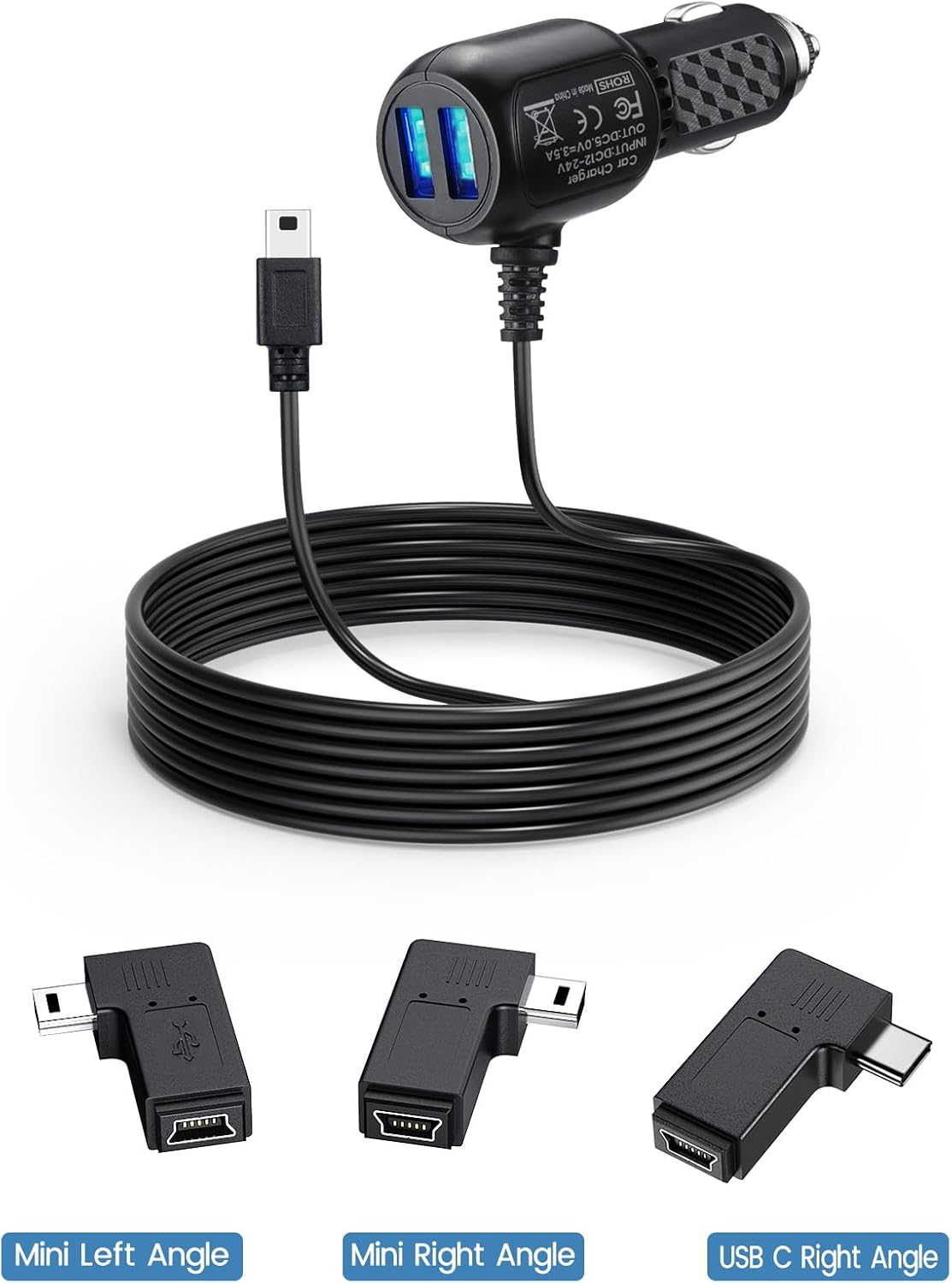 YEAOI R2-4K, V1 V1P V5 V3 Mini USB Dash Cam Power Cord for Rove Car Charger Cable for Rexing Pro Car Dashboard Camera