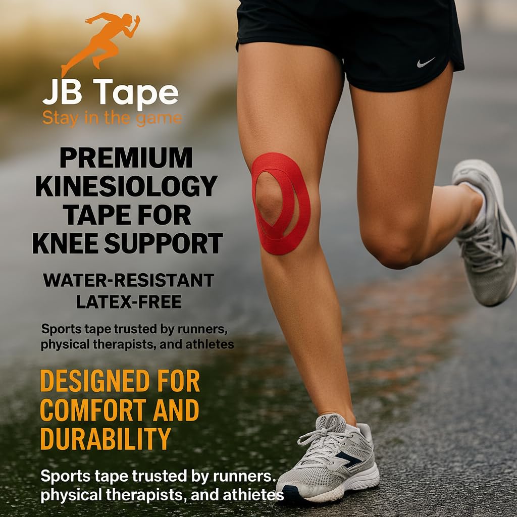 June Bugz Enterprises JB Tape Kinesiology Tape – 80 Precut 10-Inch Strips – Green – Elastic, Latex-Free, Water Resistant – Athletic Muscle & Joint Support – 4 Rolls