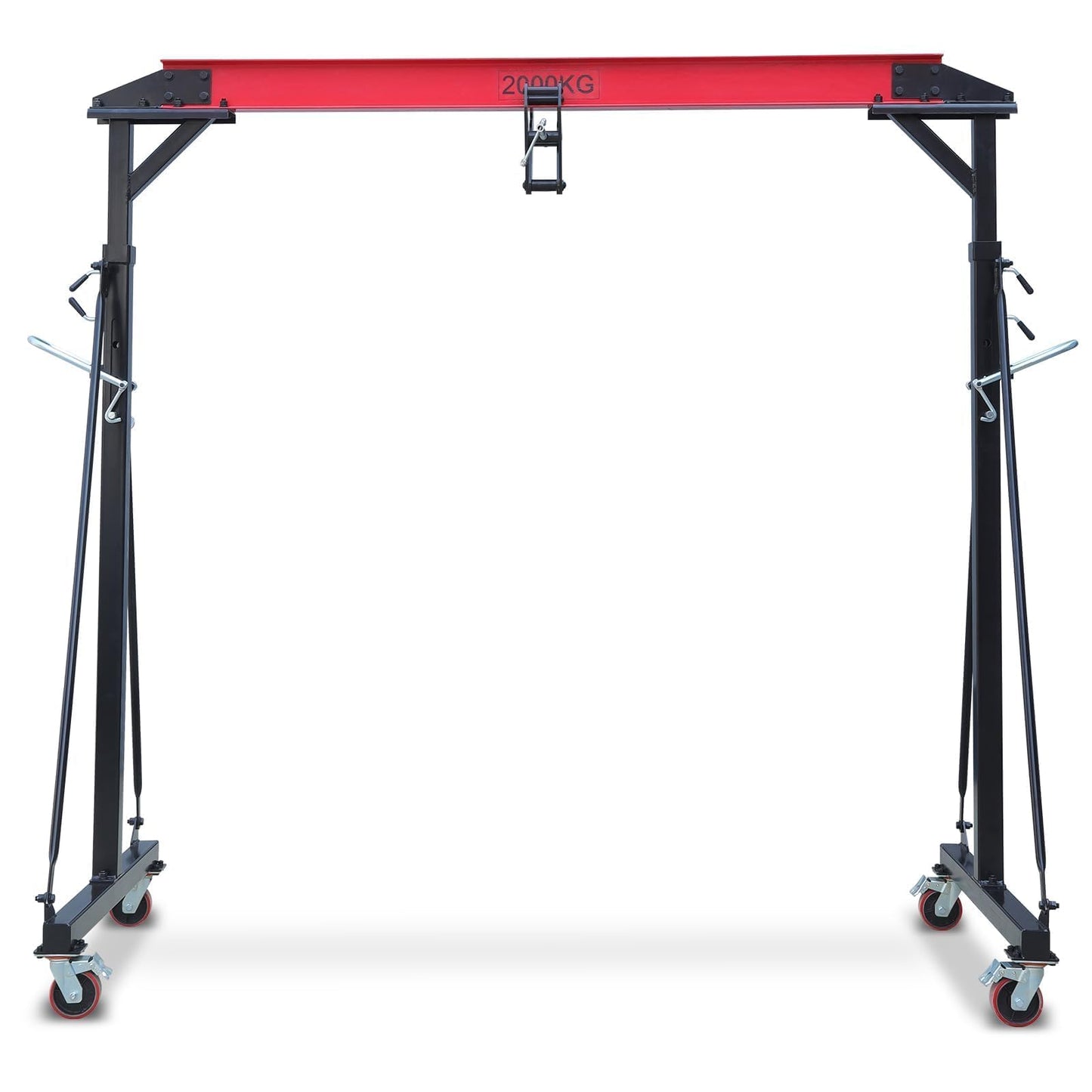 2.5/2/1T Adjustable Gantry Crane, 2200/4400/5500LBS Loading Capacity, Adjustable Height from 100.4 in to 147.6 in, Portable Shop Lift Hoist, for Factories, Construction Site, Warehouse, Car Repair