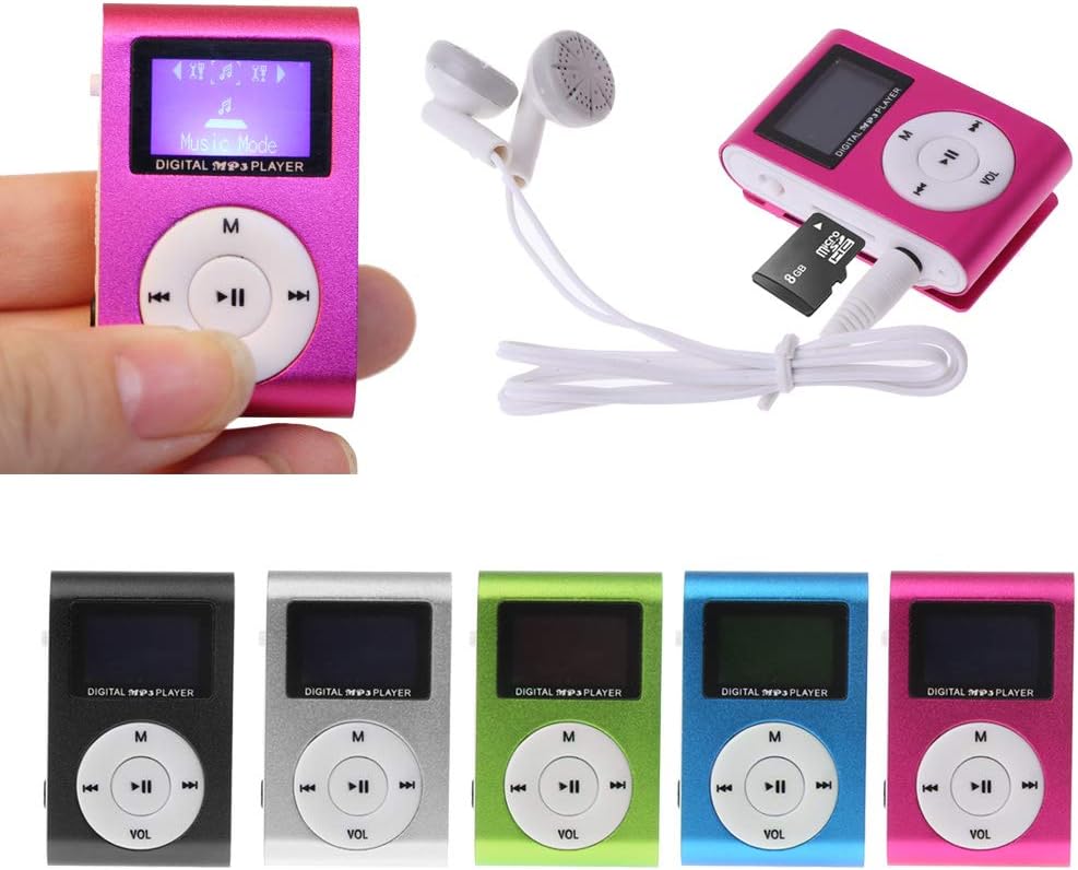 RTYUBV MX-801 MP3 Mini USB Metal Clip Micro SD TF Card Slot LCD Screen Music Player