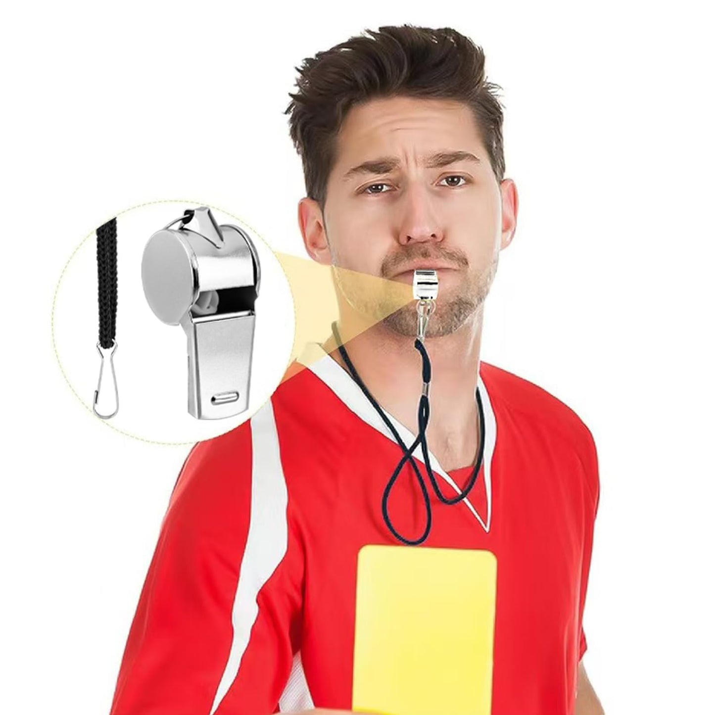 BENACES Metal Whistle, Whistles for Adults with Lanyard, 6 Pack Coaches Sport Whistle, Teacher Whistle, Referee Whistle, Suitable for Coaching/Refereeing/Athletic Training/Pet Training