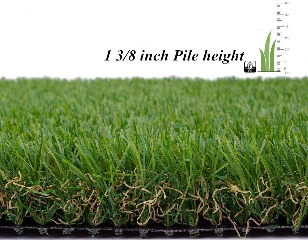 ALTRUISTIC Artificial Grass 3FTX5FT(15 Square Feet), Realistic Fake Grass Deluxe Turf Synthetic Thick Lawn Pet Turf, 1 3/8” Height, Outdoor Decor, Customized