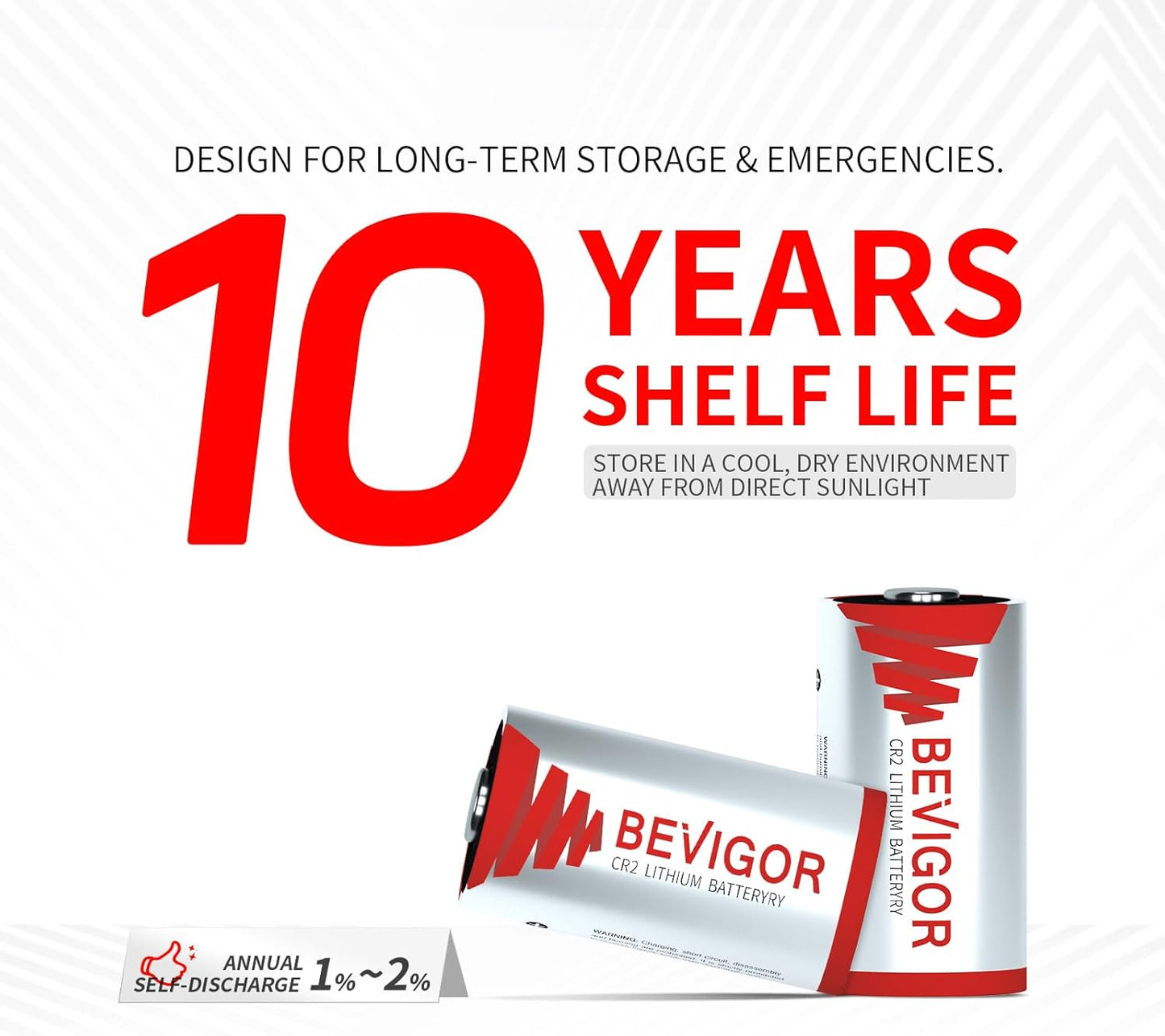 BEVIGOR CR2 3V 12 Pack, 900mAh CR2 CR2 Lithium Battery Camera Battery, Lithium Batteries Video and Cameras, Range