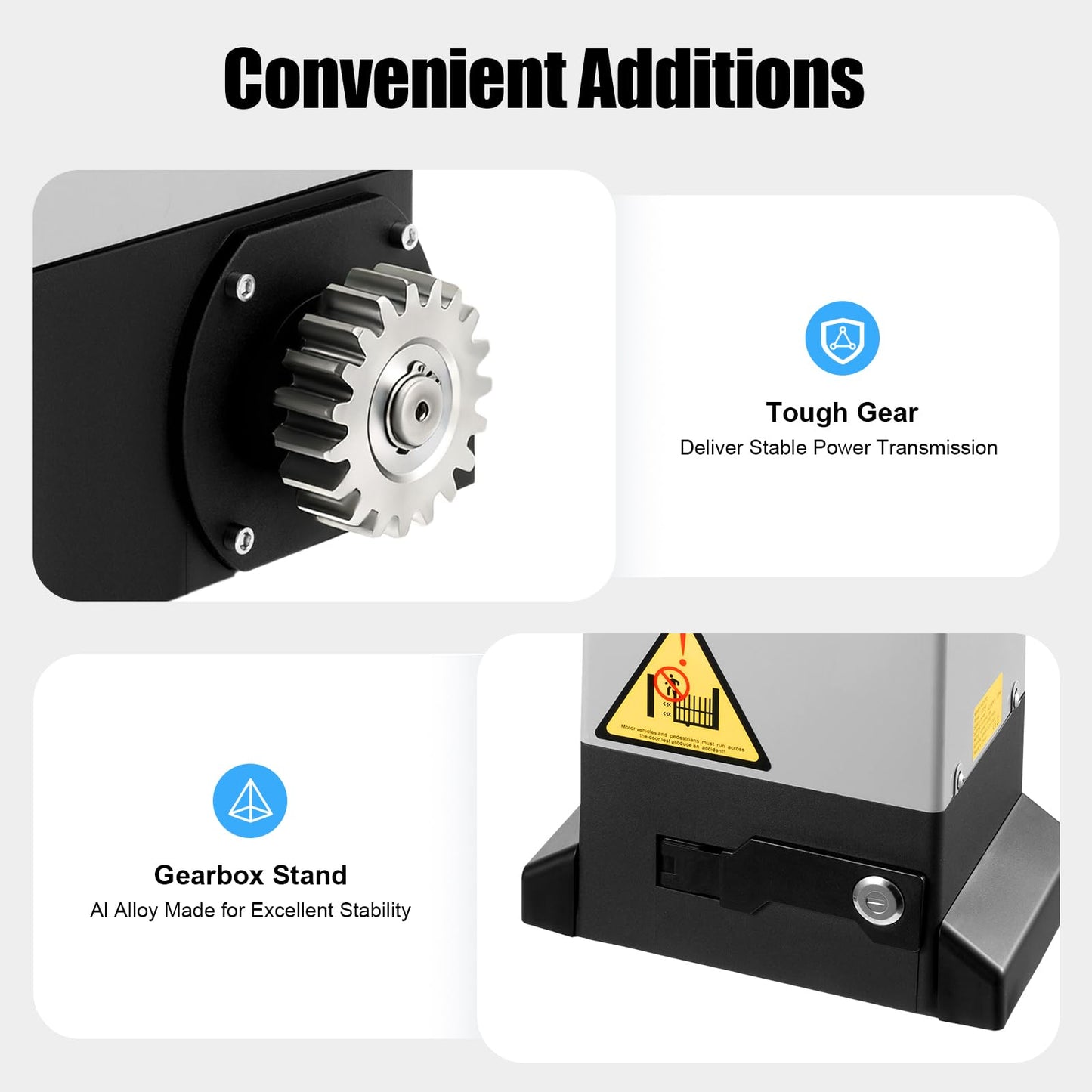 HZOPUTLH 3968lbs Sliding Gate Opener, 750W Automatic Sliding Gate Opener with 2 Remote Controls, Electric Remote Door Opener Kit for Sliding Gates Up to 40 Feet for Courtyard Farm School