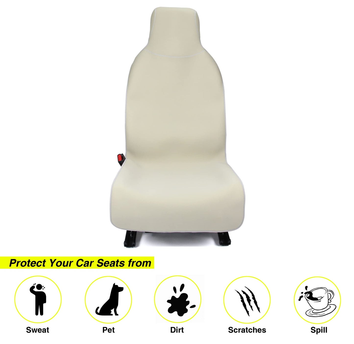 VSHIELD Waterproof Neoprene Car Seat Cover, Sweatproof Non-Slip Seat Protector, Universal Fit for Front Bucket or Rear Bench Seat of Cars, SUVs, Vans, Trucks, Compatible with Airbags and Armrests