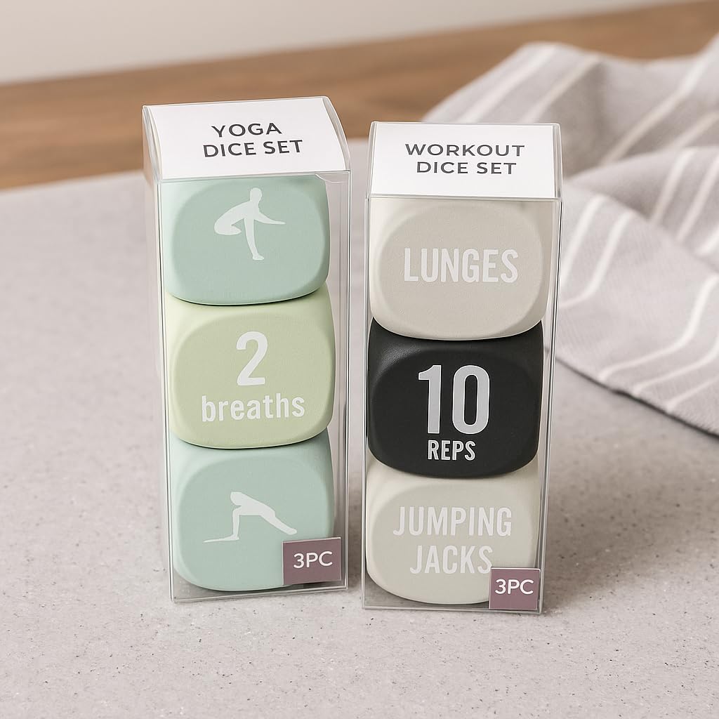 Yoga & Exercise Dice Set – Workout Dice for Home Fitness, HIIT, Strength Moves, Cardio, Stretching & Breathing | Fun Random Generator for Women, Men, Couples, Beginners&Trainers(Special Edition)