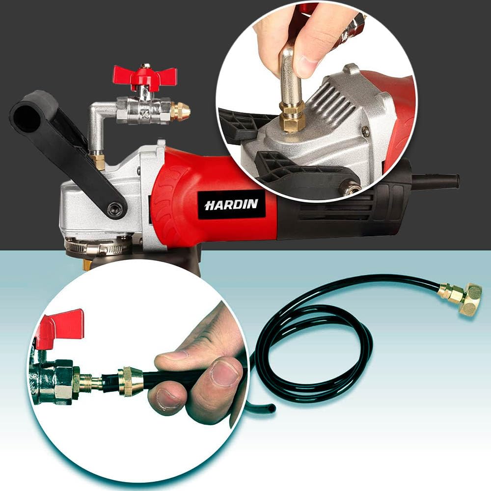 Hardin 4" & 5" Variable Speed Wet Polisher and Grinder – 800W 120V, 1000–4000 RPM, Water Feed System with Brass Valve, GFCI Cord for Granite, Marble, Stone, and Concrete Fabrication