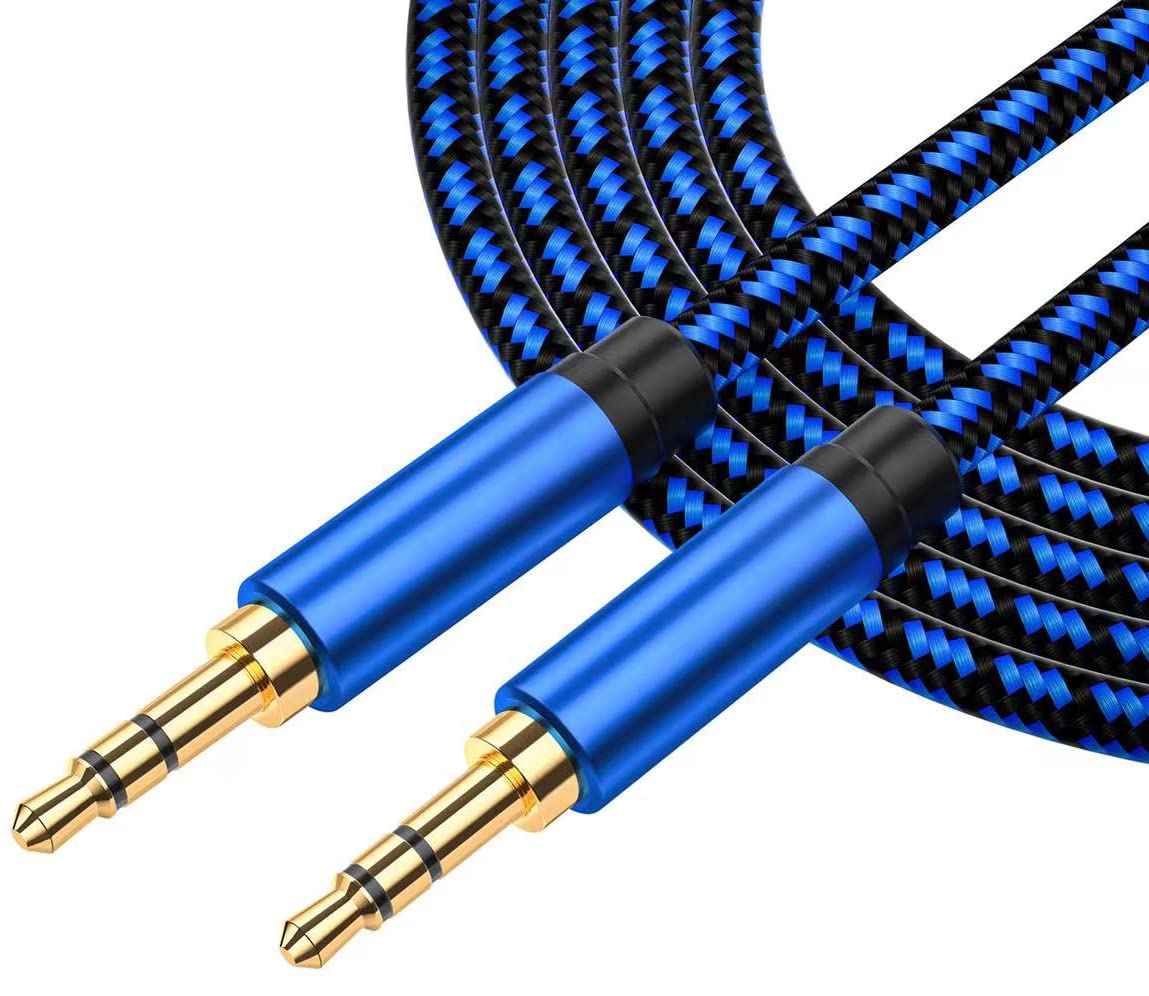 3 3.5mm ft Aux Cord - Audio Cable Compatible with Car Stereo, Nylon Braided Auxiliary Wire for Speaker, Smartphone