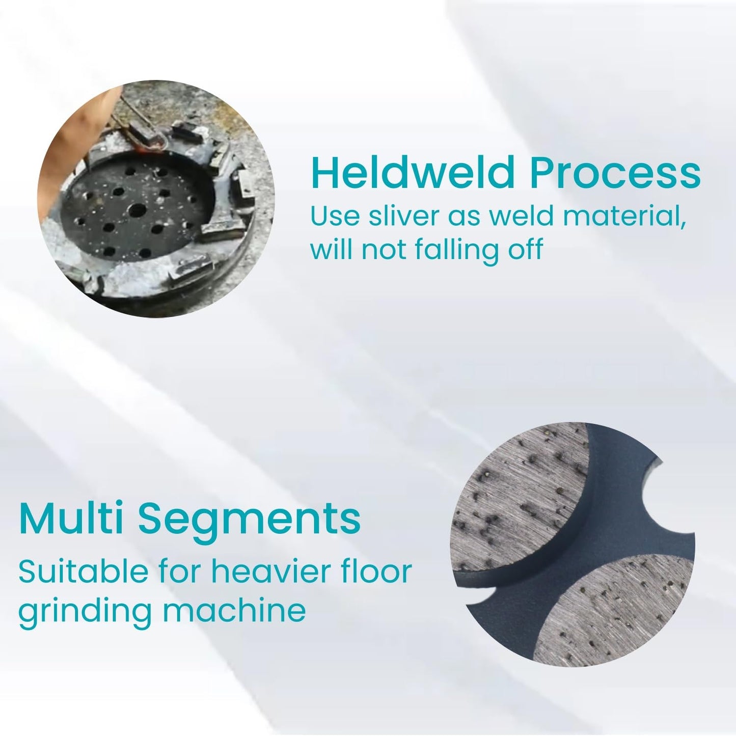 Diamond Grinding Shoes, Trapezoid Concrete Grinding Disc Fit with ASL Iron Horse Floor Grinders, Double Round Segs, 16 Grit Medium Bond, Pack of 9