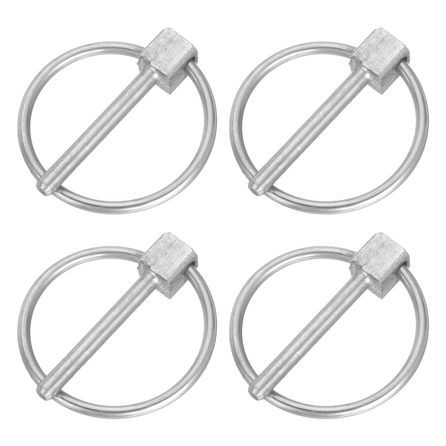 uxcell 4Pcs 1/8" x 1" Linch Pin with Ring, Stainless Steel Round Linch Pins for Boat Kayak Canoe, Trailer Trolley Trucks Mowers, Silver