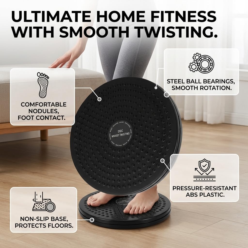 Waist Twisting Disc, Body Trimmer Core Ab Twistboard Domestic Fitness Exercise Slimming Equipment for Workout Reflexology