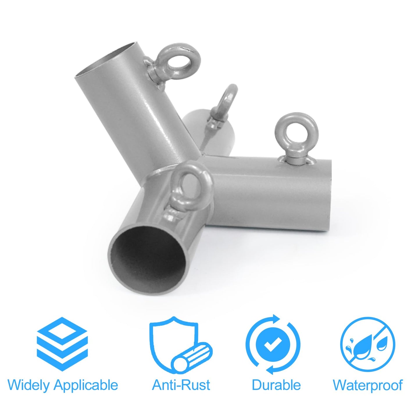 Aoneky 1 3/8'' 6/8/10-Legs High Peak Corner Canopy Fitting Couplers Kit - Frame Carport Connectors, Silvery (10 Leg Canopy Top Kit)