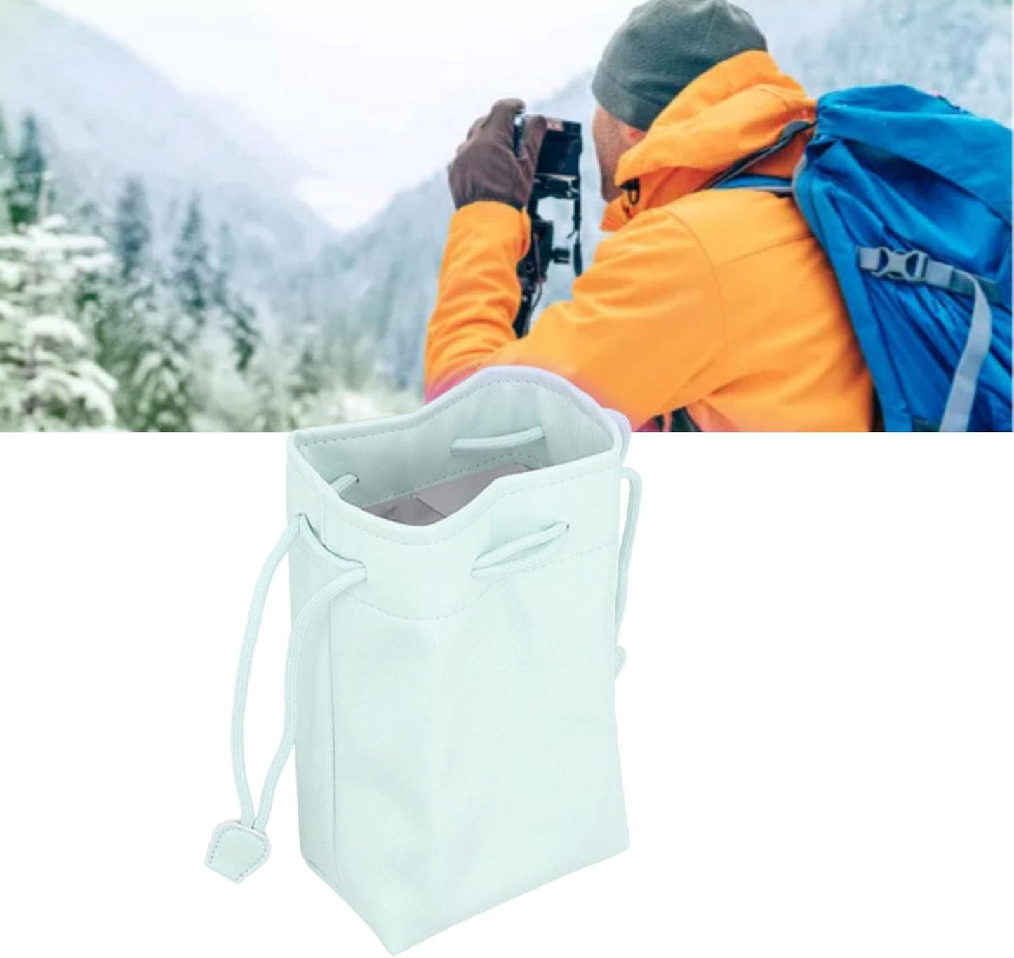 Dpofirs Camera Case, Drawstring Bag, Vintage DSLR Camera Bag, Soft Lens Case Gadget for Traveling, Camera Messenger Bag