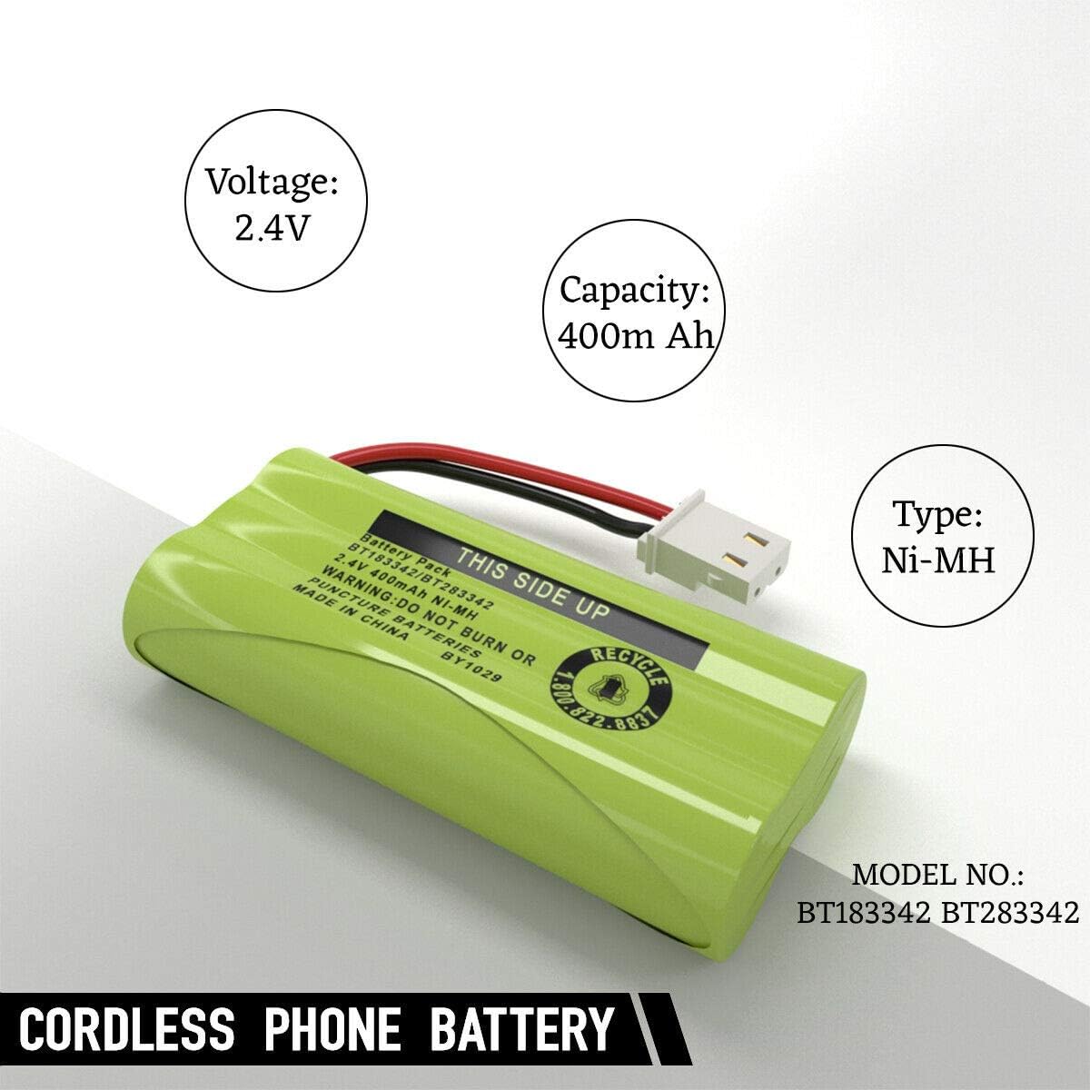 Cerepros 2-Pack BT183342 BT283342 Packs Battery for VTech Cordless Phone