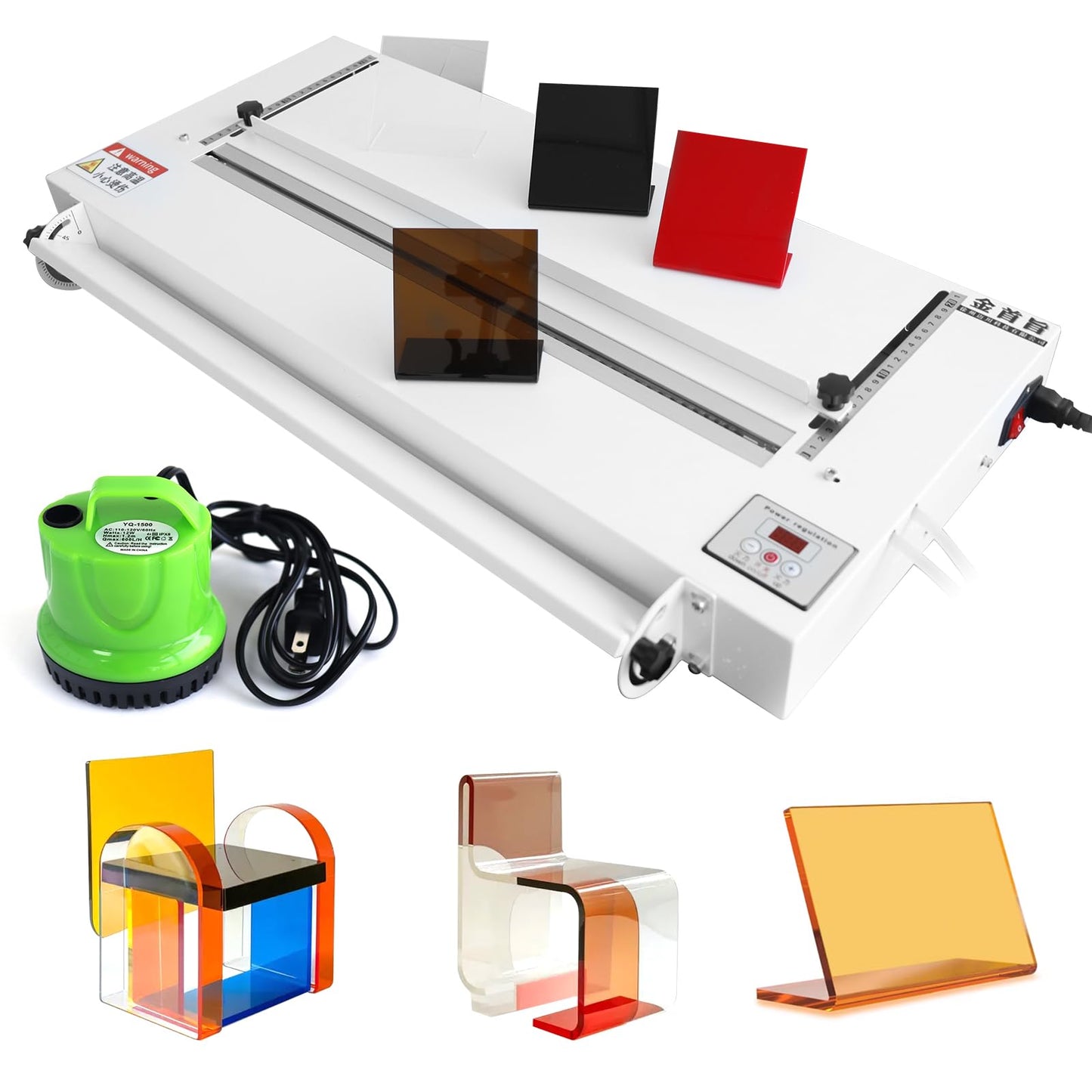 RUOXIJUFU 24inch Acrylic Bending Machine, 110V PVC Plastic Bender with Bracket Angle Adjustment, 60cm Plastic Heat Bending Machine Heater 0-450℃