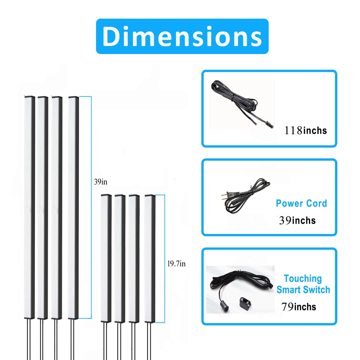 Besseto LED Wall Panel Lights Black,Wood Slat Wall Panel Strip Light,3000K Touchable Switch Dimmable LED Recessed Lighting for Living Room Bedroom Bathroom Stairs (Black-8PCS)