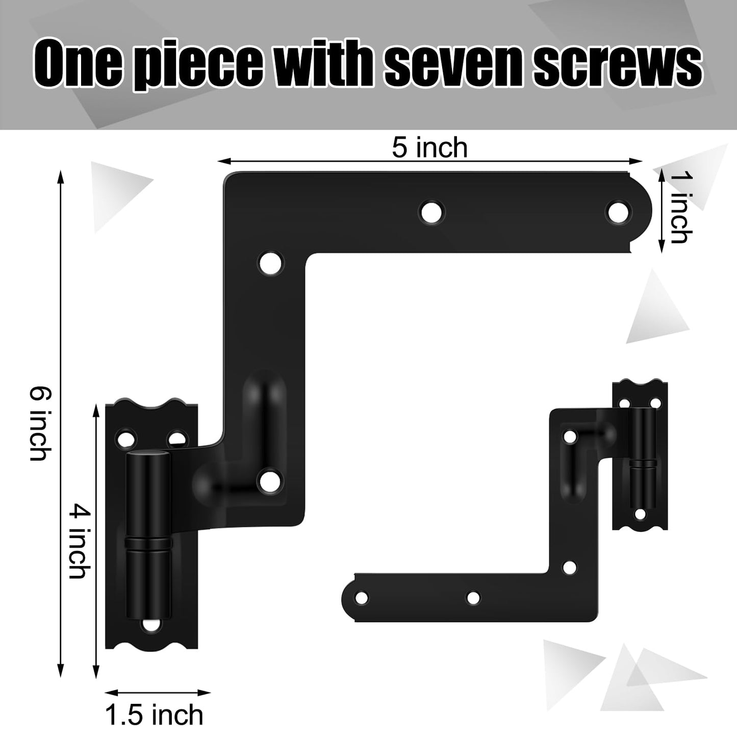 Moxweyeni 16 Pack (8 Pair) Steel Blind Shutter Hinge 1-1/16" Black Wrought Iron Shutter Hardware Lift Off Pintle Reversible Hinges for Heavy Duty Wood Frame, Brick, Doors, Window (Black)