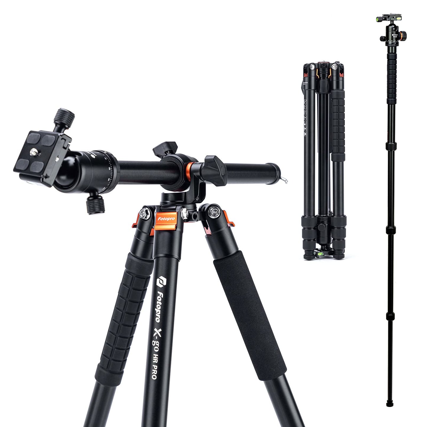 Fotopro Horizontal Camera Tripod 75 Inch Aluminum 360 Degree Ball Head Quick Release Plate DSLR Tripod for Travel Camera Video Camcorder