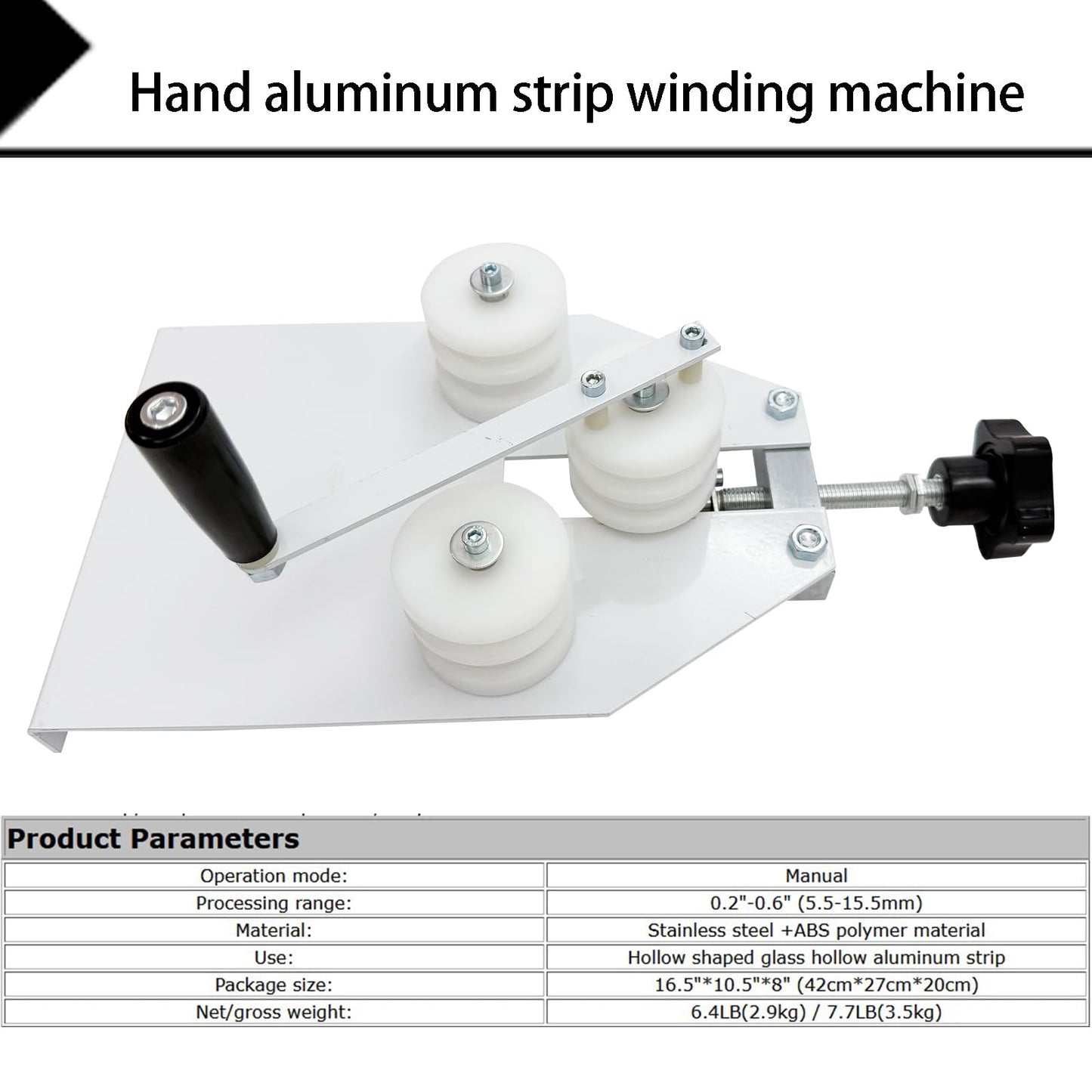PreAsion Manual Hollow Aluminum Bar Bending Machine Aluminum Strip Bender 0.2"-0.6" Bending Machine for Bending the Aluminum Strip