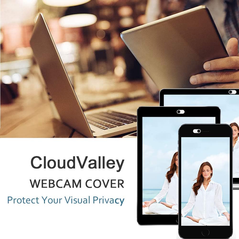 CloudValley 0.023 Inch 8/7/6 Ultra-Thin[2 Packs] Webcam Cover Slide, White, Web Camera Cover for MacBook Pro, MacBook