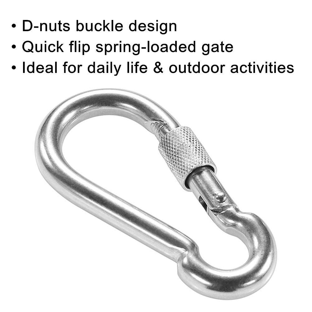 PROND Locking Carabiners, Heavy Duty Carabiner, 316 Stainless Steel Screw Lock Carabiner Hooks