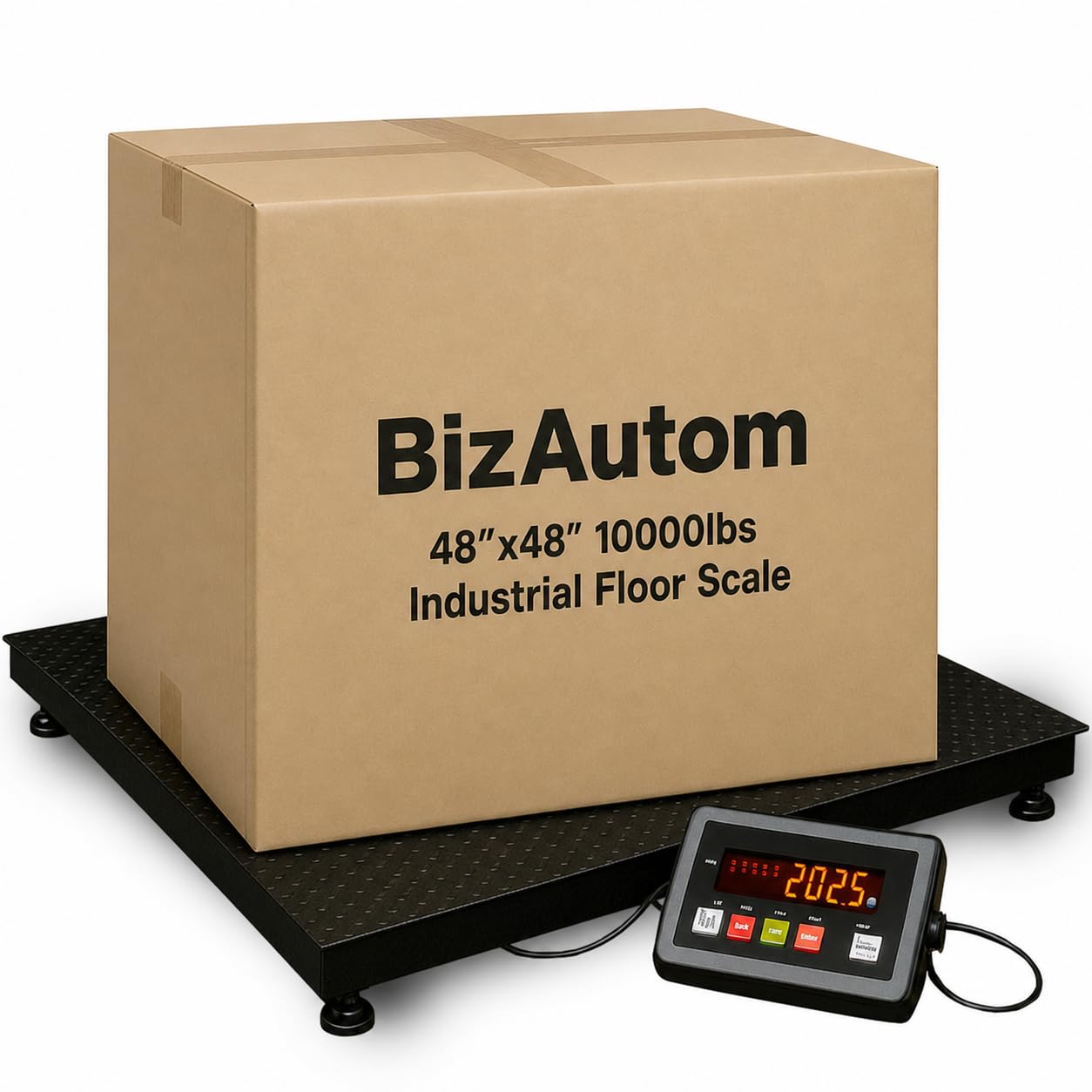 BizAutom Industrial Floor Scales, 48"x48" 10000lbx1lb Accurate Pallet Scale with Smart Digital Indicator, Heavy-Duty Weighing Scale for Warehouse Shipping and Industrial Use, (4'x4')