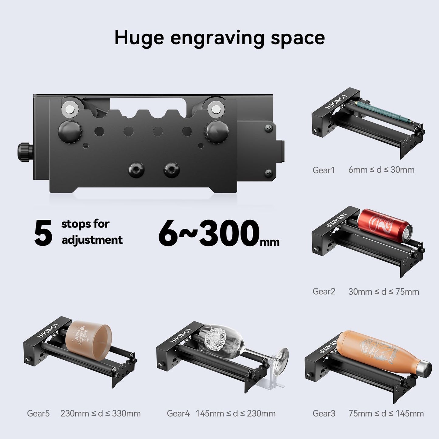 Longer RAY5 10000mW Laser Engraver & Rotary Roller & Air Assist Kit with Air Pump ，Laser Class 4