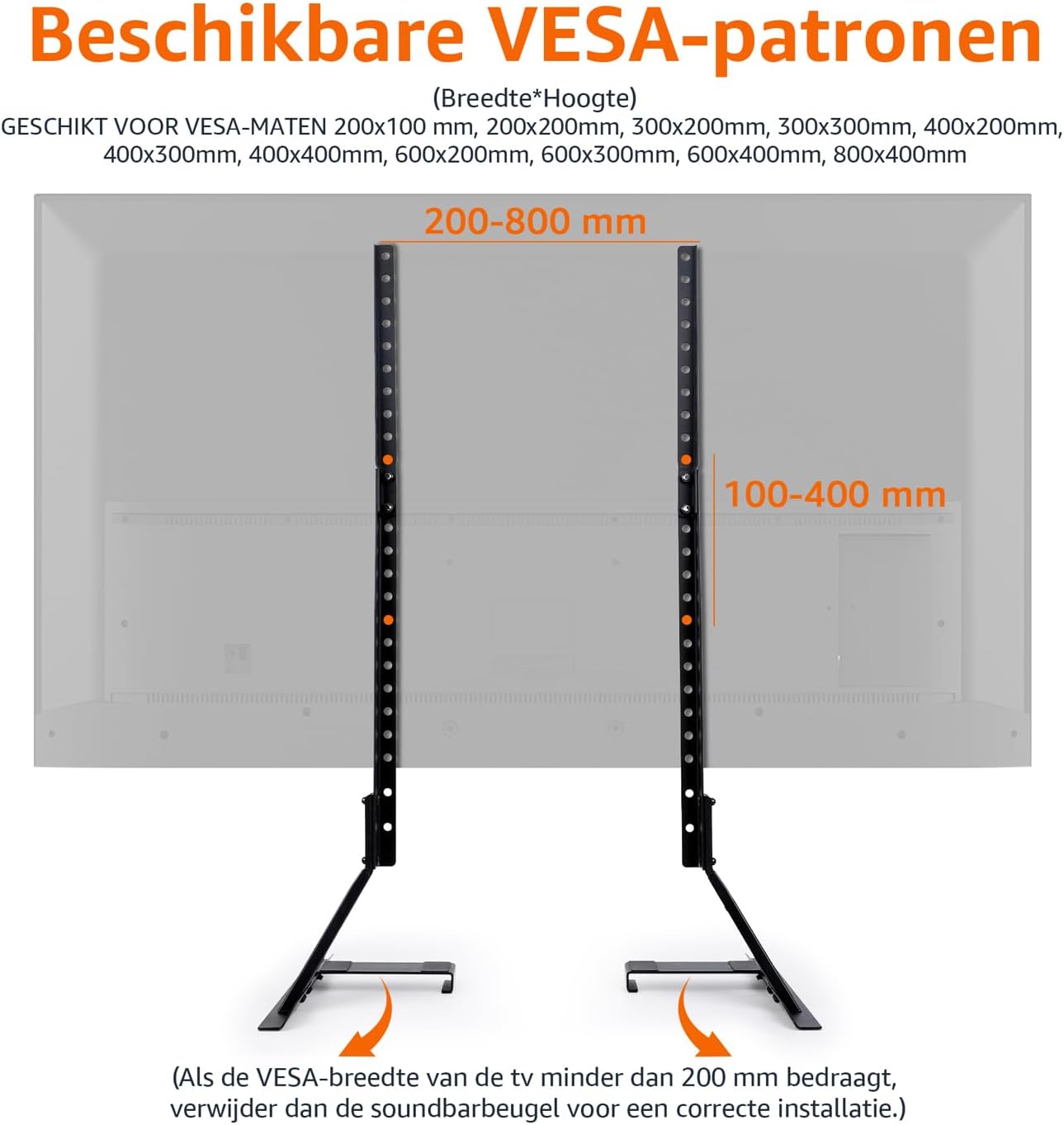 Amazon Basics 77 inch, 80 lbs, Universal TV Stand, Height Adjustable for TVs up to Compatible with Soundbars, Holds up