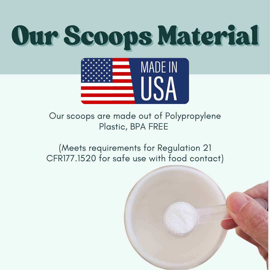 Supplement and Supply 1/2 Teaspoon (2.5 mL) Long Handle Plastic Measuring Spoon for Coffee, Protein Powder, Pet Food, Spices, Grains, Dry Goods – Food-Grade BPA-Free (Pack of 25)