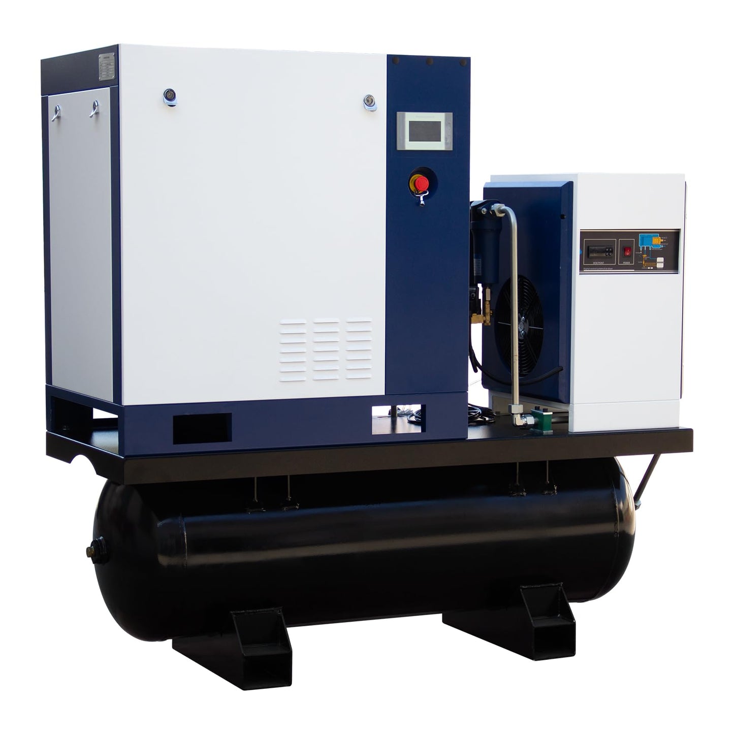 DAVV 20HP/15KW VSD Permanent Magnet Rotary Screw Air Compressor for Laser Cutting – 230PSI / 42CFM, 80Gal ASME Tank, Refrigerated Air Dryer & Filters, 230V 3-Phase 60Hz