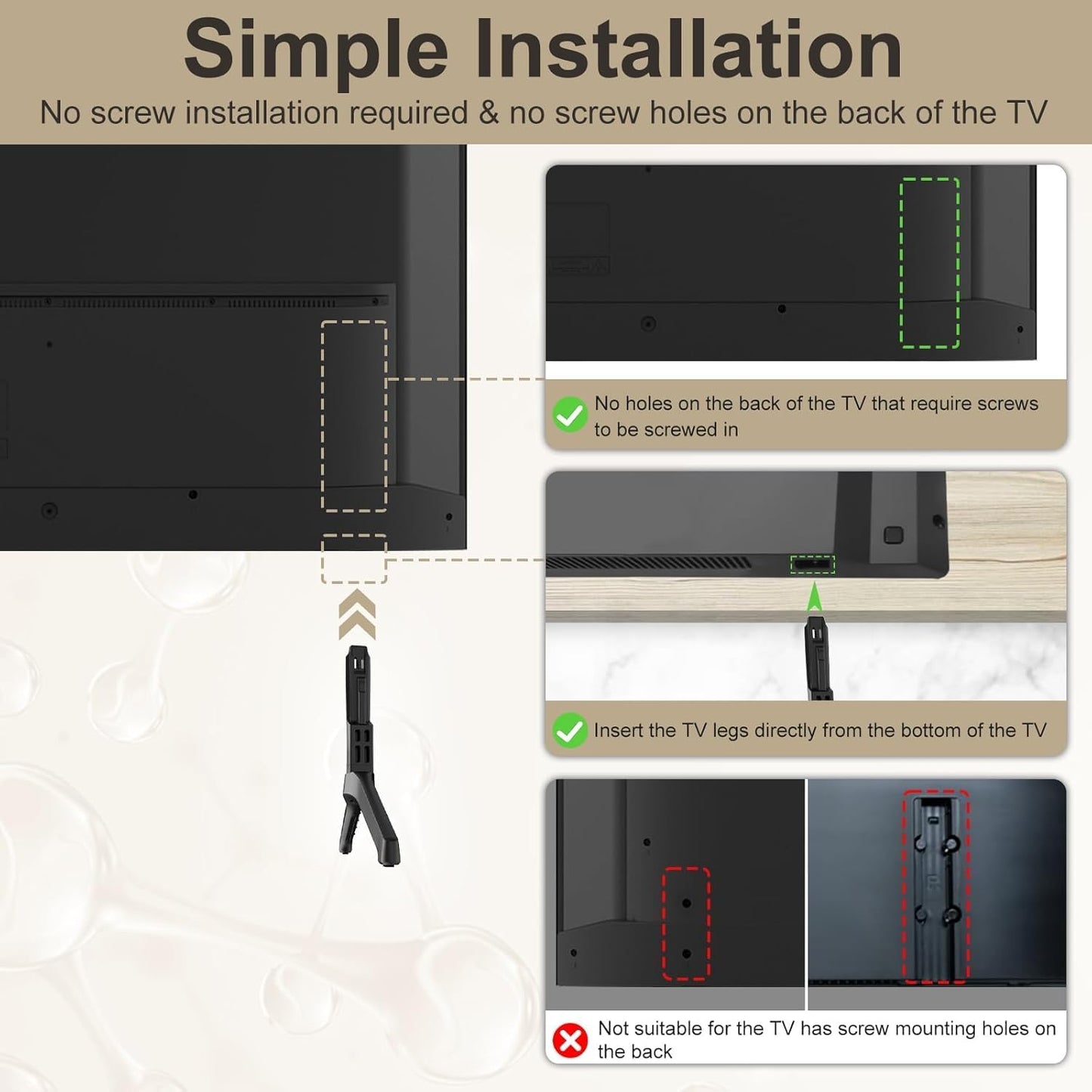 Varghesyla UN50TU7000FXZA UN55TU7000FXZA UN58TU7000FXZA UN50TU7000 UN55TU7000 TV Base Stand for Samsung TV Legs