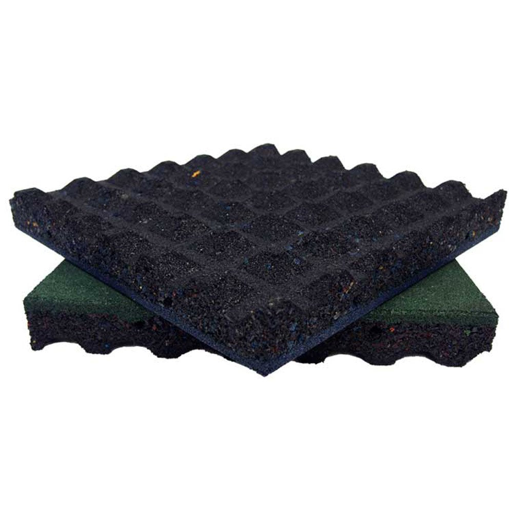 Rubber-Cal Eco-Safety Interlocking Playground Tiles - 2.50 x 19.5 x 19.5 inch - 10 Pack - 28 Square Feet Coverage - Black