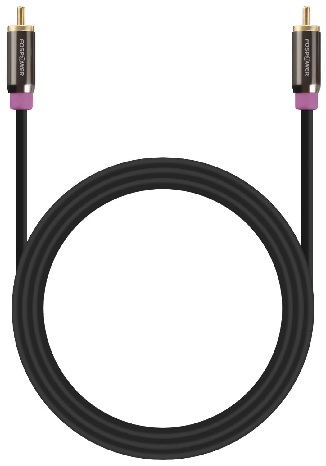 (6 24K FosPower Subwoofer Cable FT) RCA to RCA Audio Stereo Cable, Male to Male - Dual Shielded Cord | Gold Plated