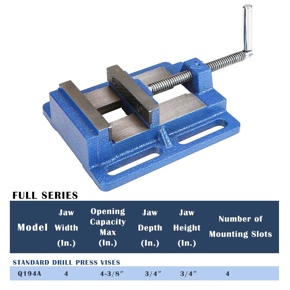 Forward CR50A-5.5In Bench Vise 210 Degrees Swivel Base Heavy Duty with Anvil (5 1/2") & Forward Drill Press Vise 4", Q194A