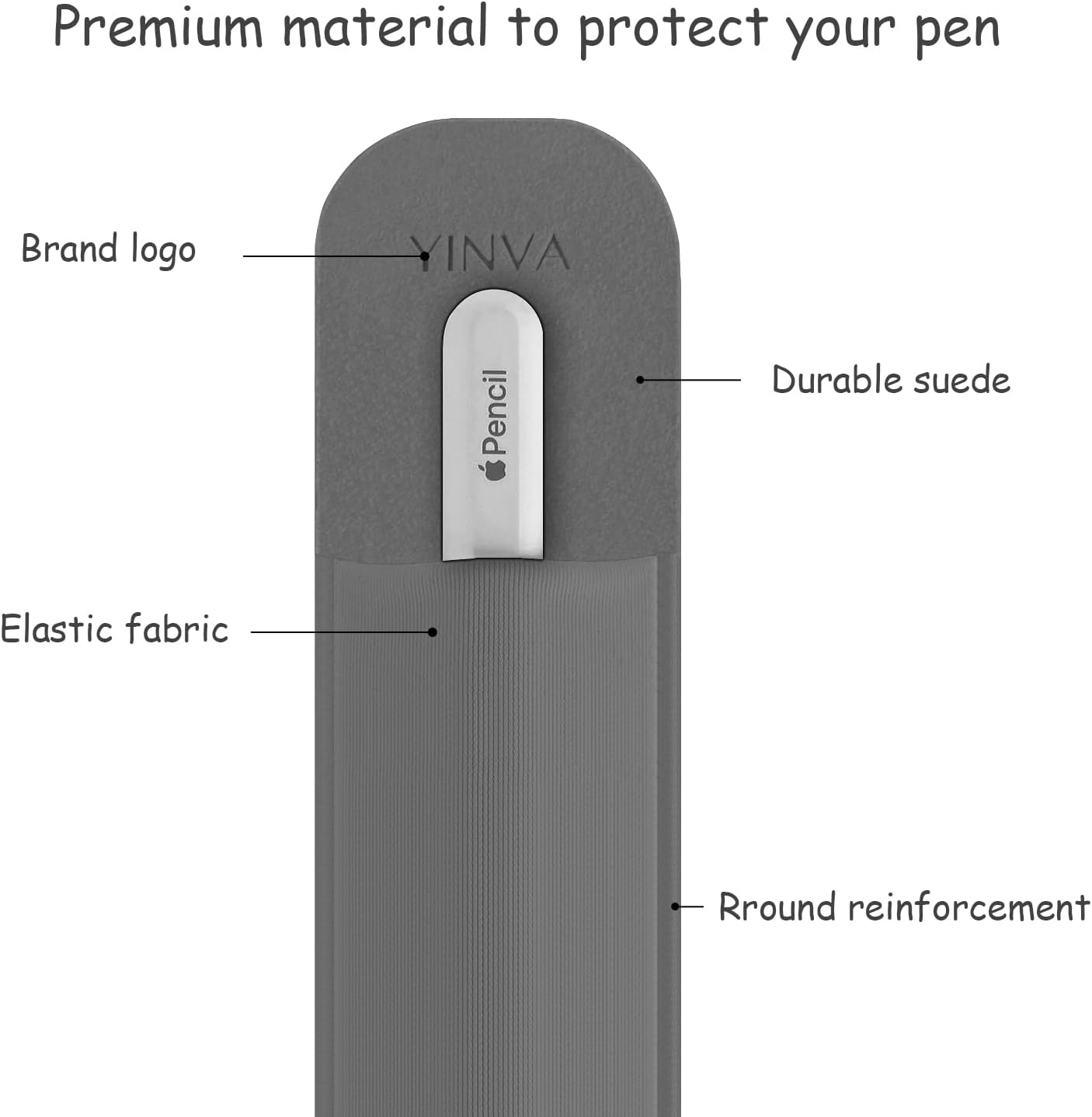 YINVA 2nd 2 1 Pencil Case Compatible with Apple Pencil Generation and Gen, Elastic Pencil Pouch Case Accessories Design