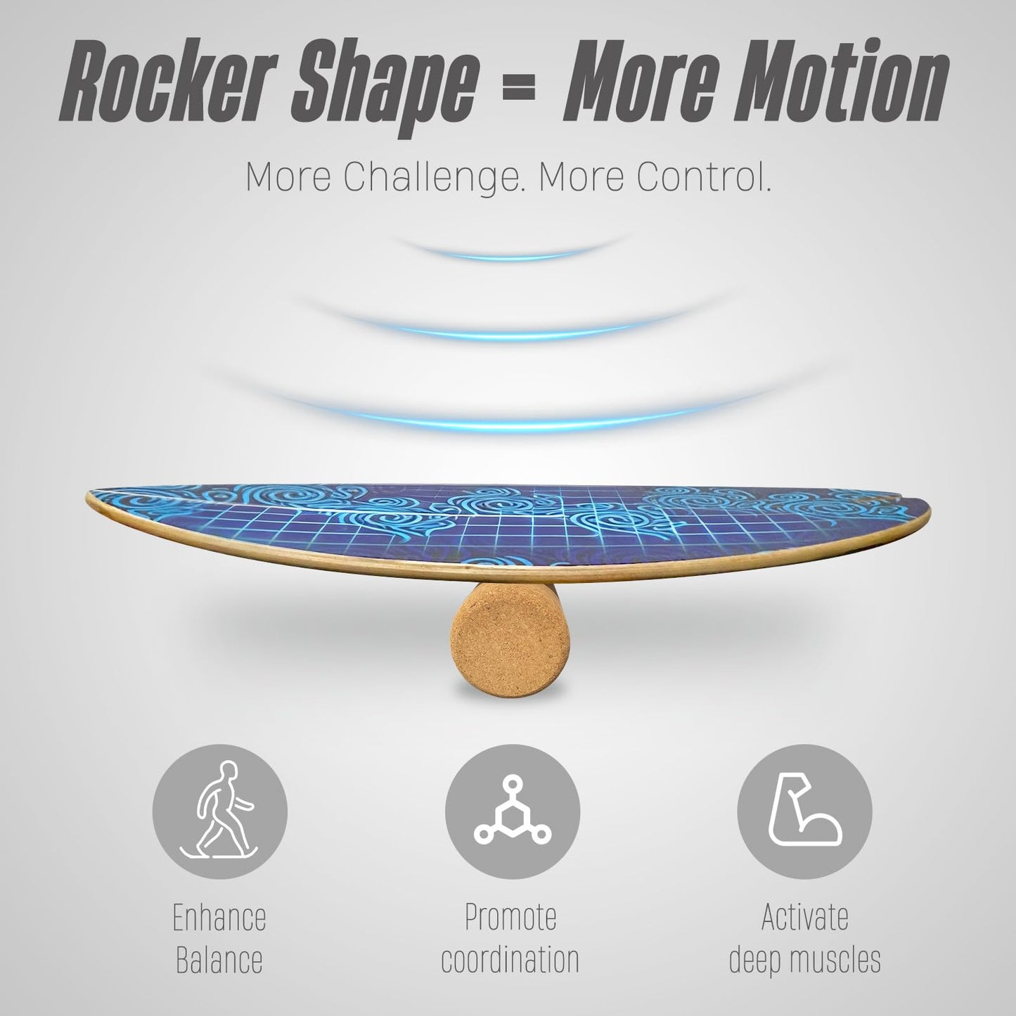 BOLUDON 2026 NEW｜29" Surf Balance Board for Kids & Adults｜MAX. 350lbs Balance Boards with Cork Roller & Half Ball｜0.6" Wobble Board Trainer from Beginner to Advanced｜Wooden Slack Board