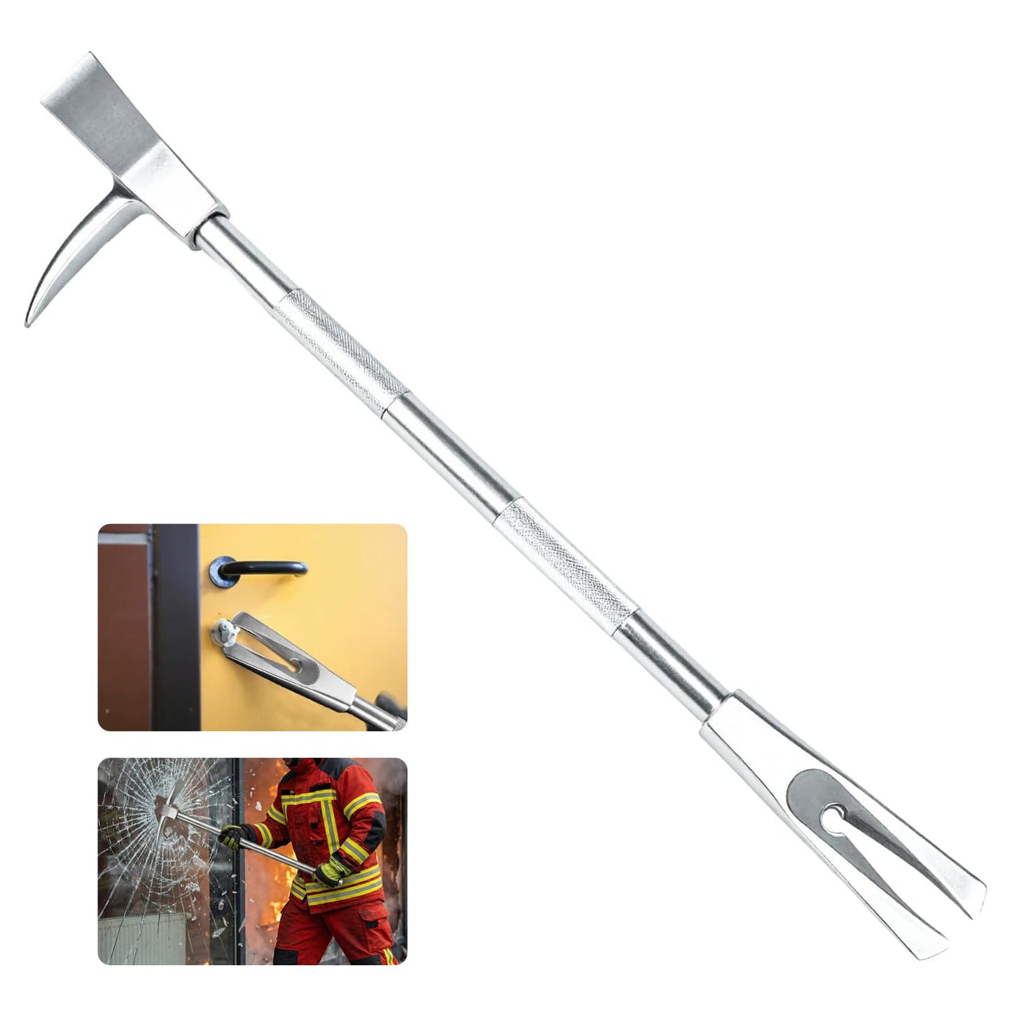 30 inch Halligan Bar, High-Precision Carbon Steel Construction, Halligan Forced Entry Tools, Firefighter Tool for Fire Rescue and Emergency Breakthroughs