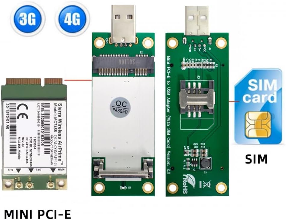 CY 3G/4G/5G Adapter Mini PCI-E Wireless WWAN to USB Adapter Card with SIM Card Slot Module Testing Tools for LTE