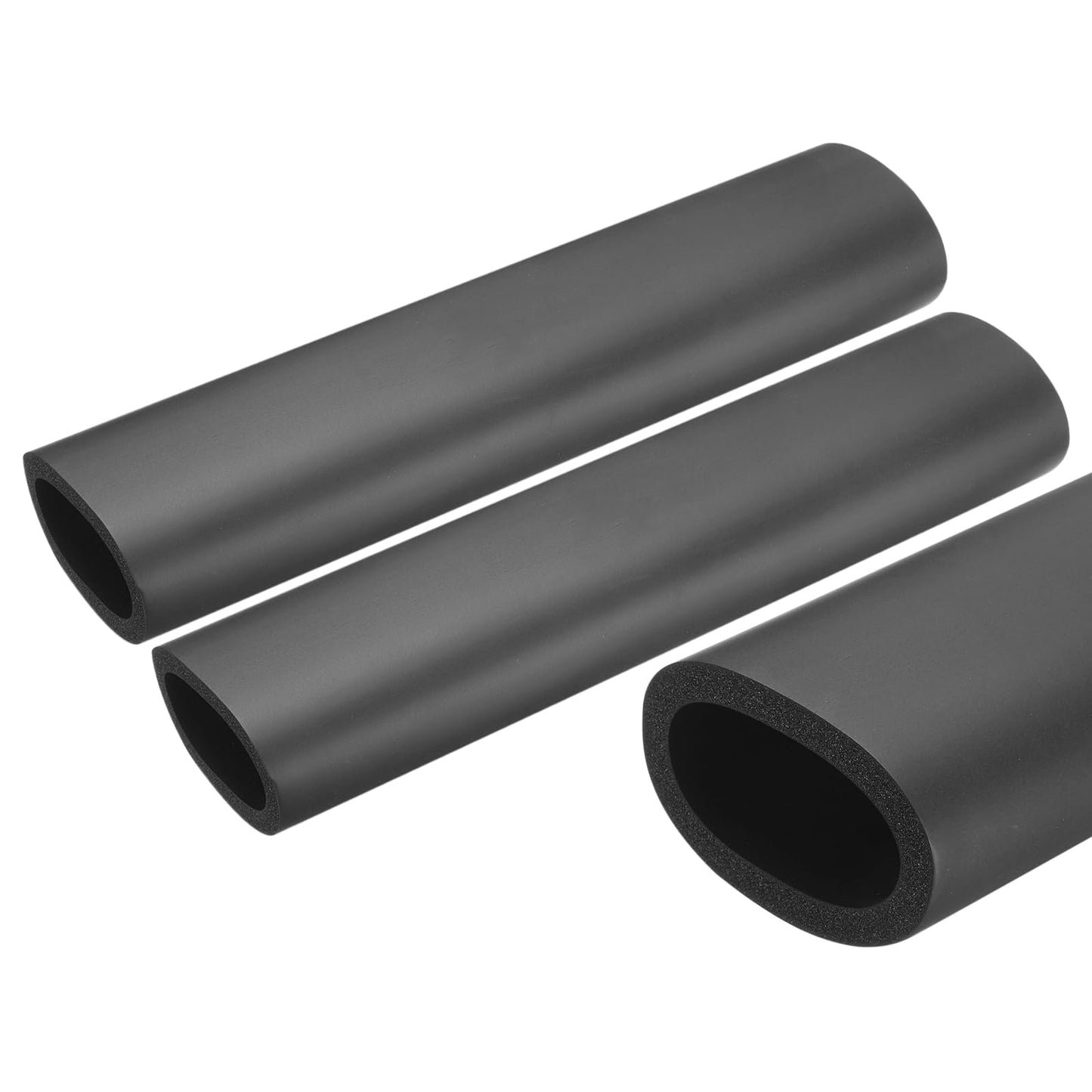 uxcell 2pcs 10" Pipe Insulation Tube 1-3/4 Inch(45mm) ID 59mm OD Foam Tubing for Handle Grip Support, Black
