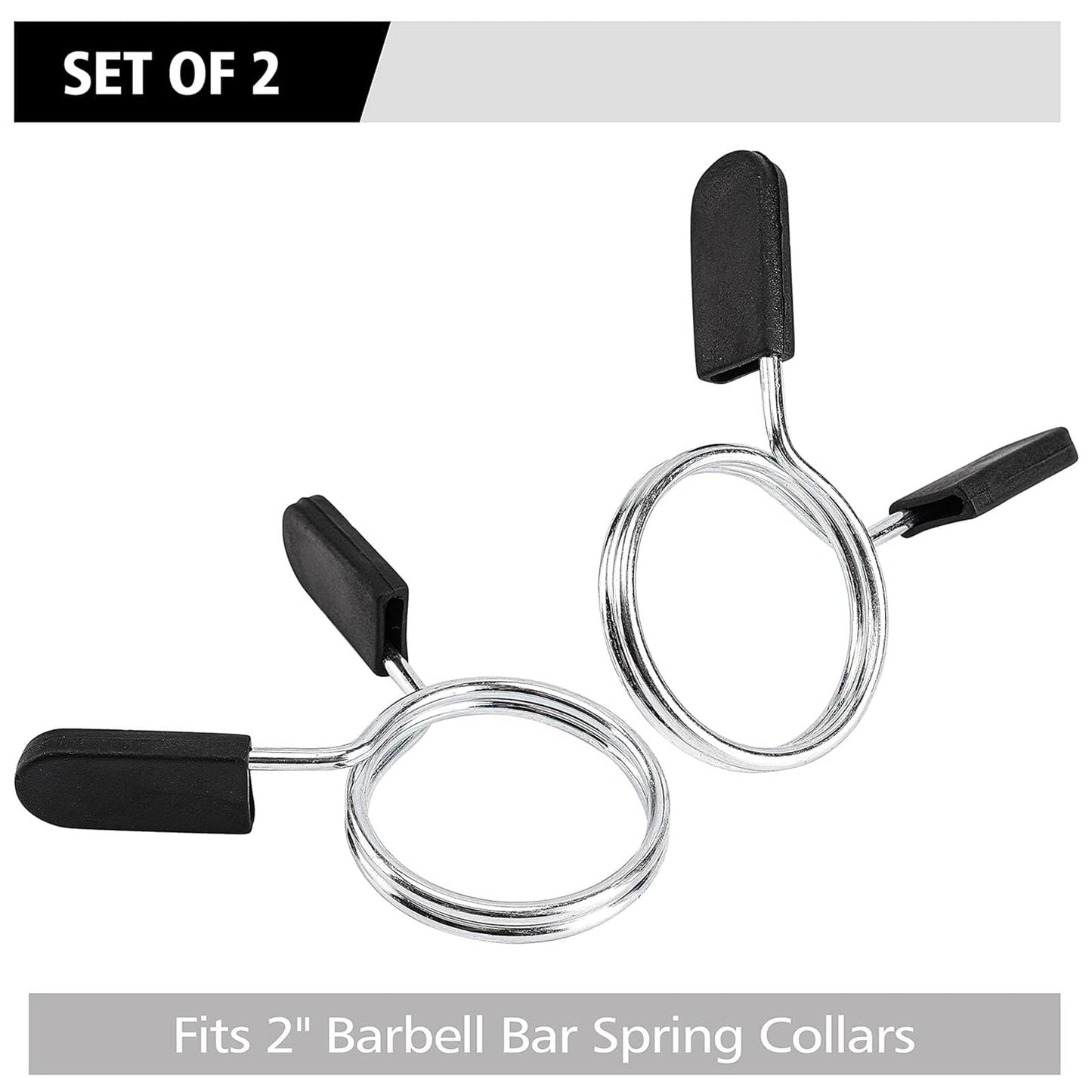 EastyGold Barbell Spring Clip Dumbbell Circlip Collars Olympic Barbell Weight Bars Weightlifting Clamps Clips 2 Inches Lock Buckle for Fitness Exercise Strength Training Gym Accessory 1 Pair
